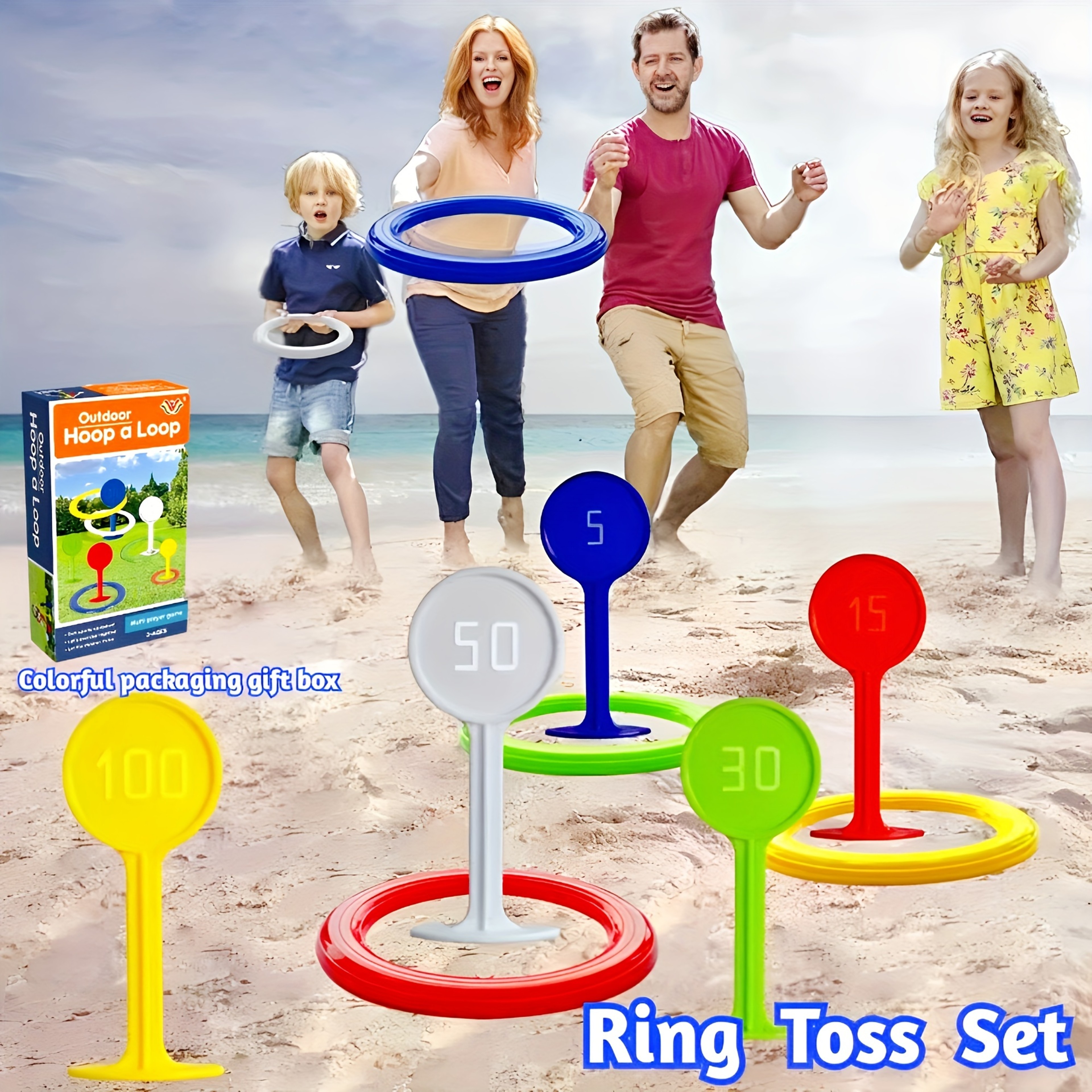 Toss Ring Toys For Lawn And Beach Outdoor Plastic Ring Toss Game For Kids Carnival Party Favors 1