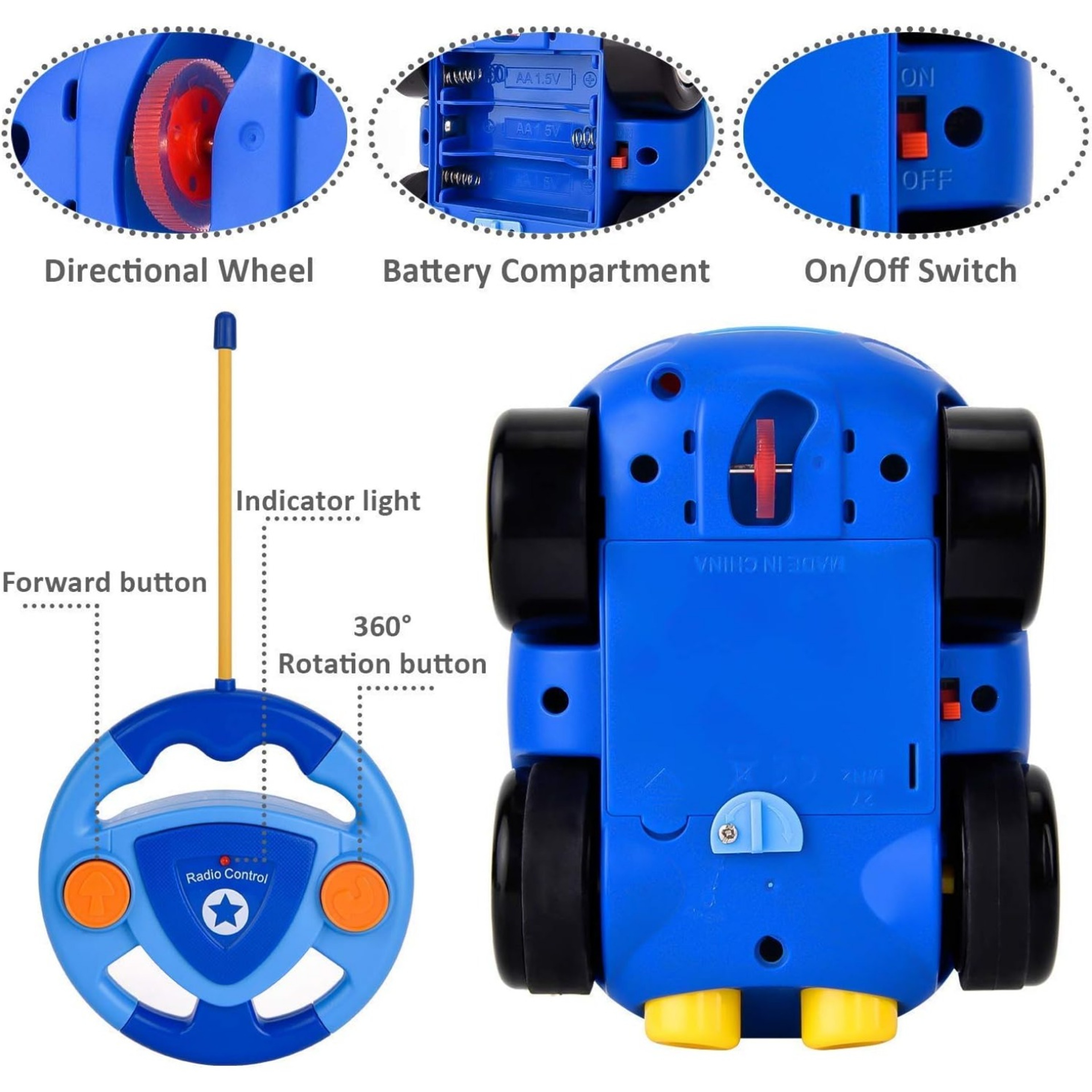 Toddler RC Car Toys, Remote Control Cars for Boys Girls, Race Car Police Car Gift for Kids Baby – view 4
