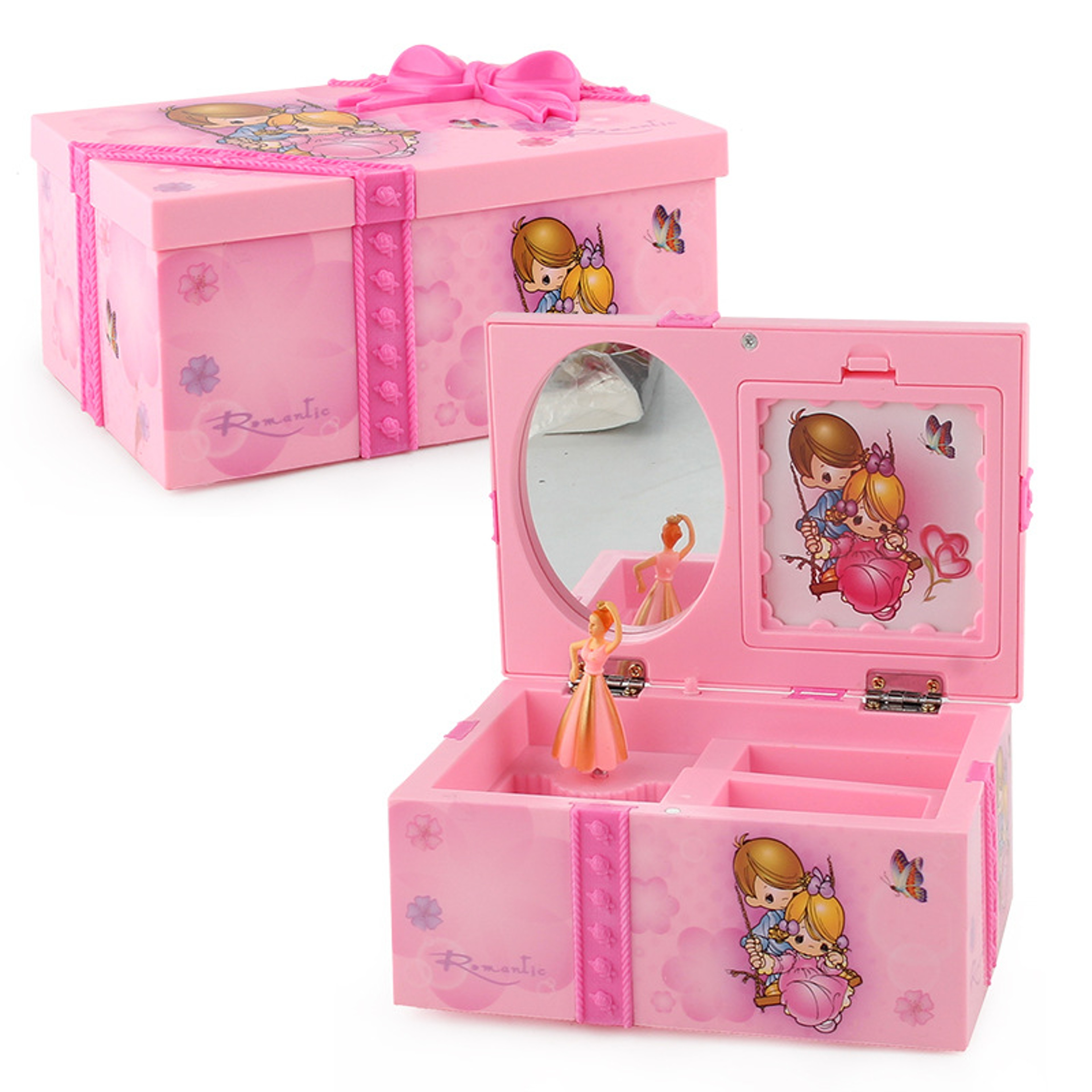 Music Box Girls with Ballerina Jewelry Box, Spinning Drawer for Necklace and Bracelet Storage – view 7