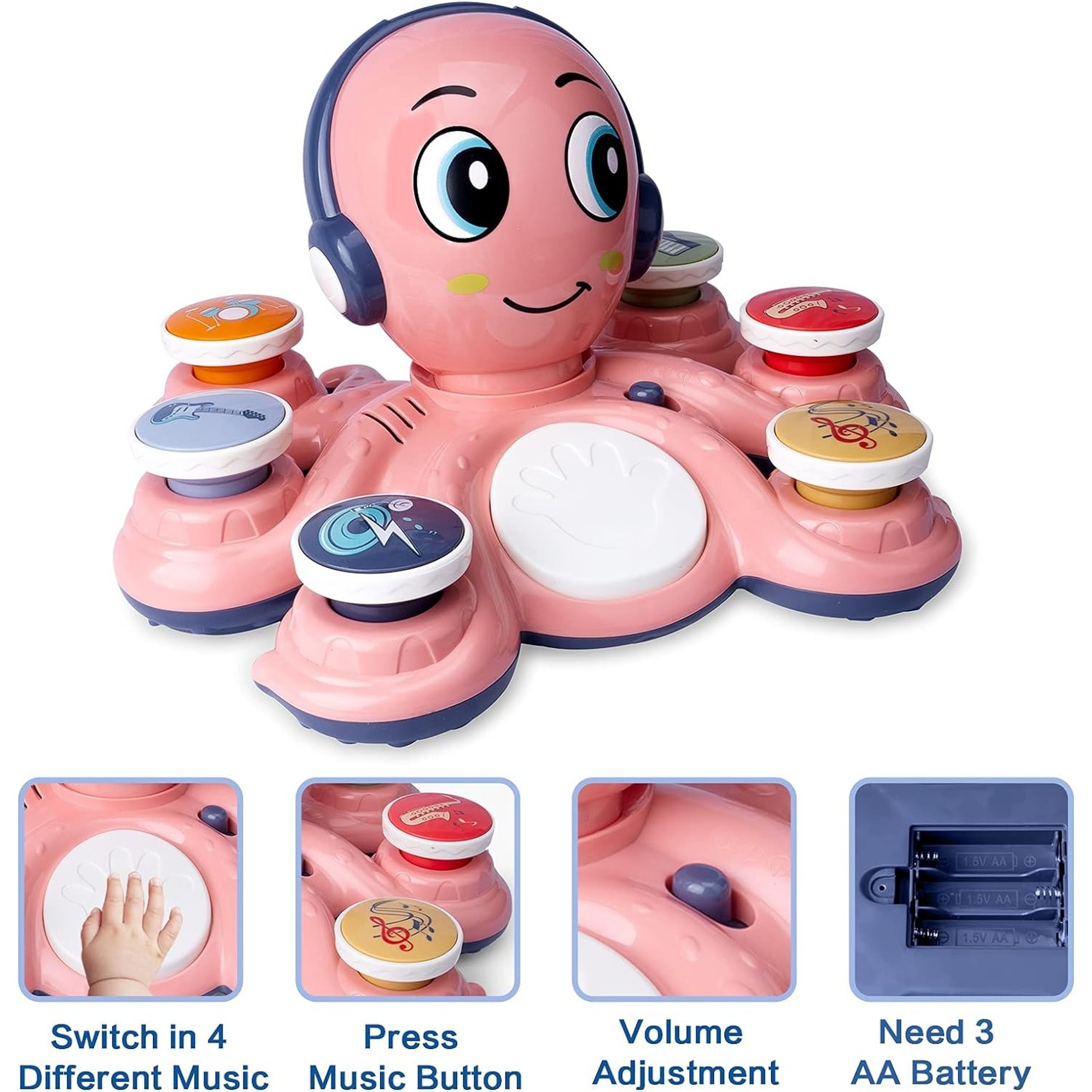 Learning Toys for Toddlers, Musical Baby Toys, Octopus Educational Toy for Preschoolers – view 3