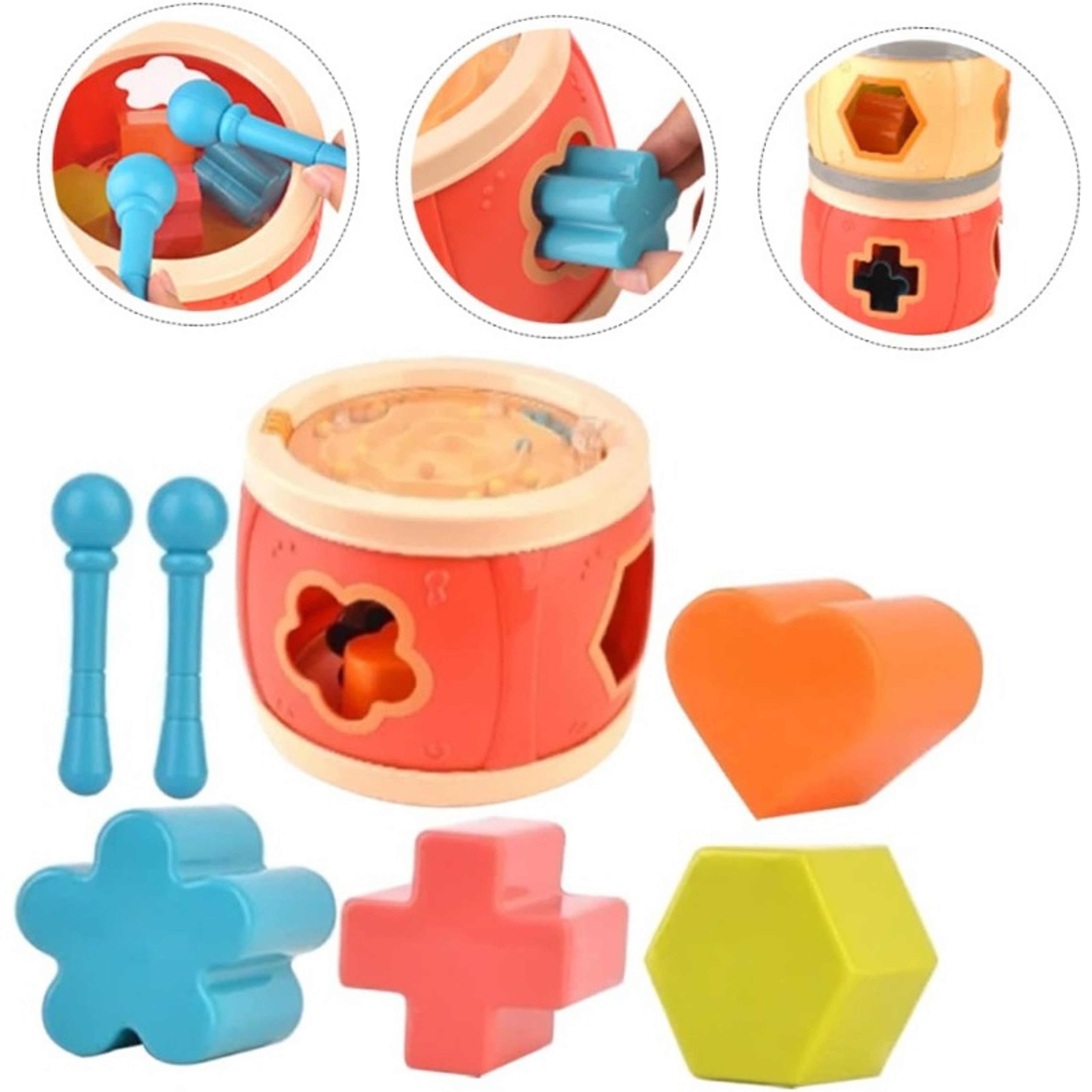 Musical Instrument Toy For Toddlers Baby Drum Rolling Drum Colorful Educational Gift – view 3