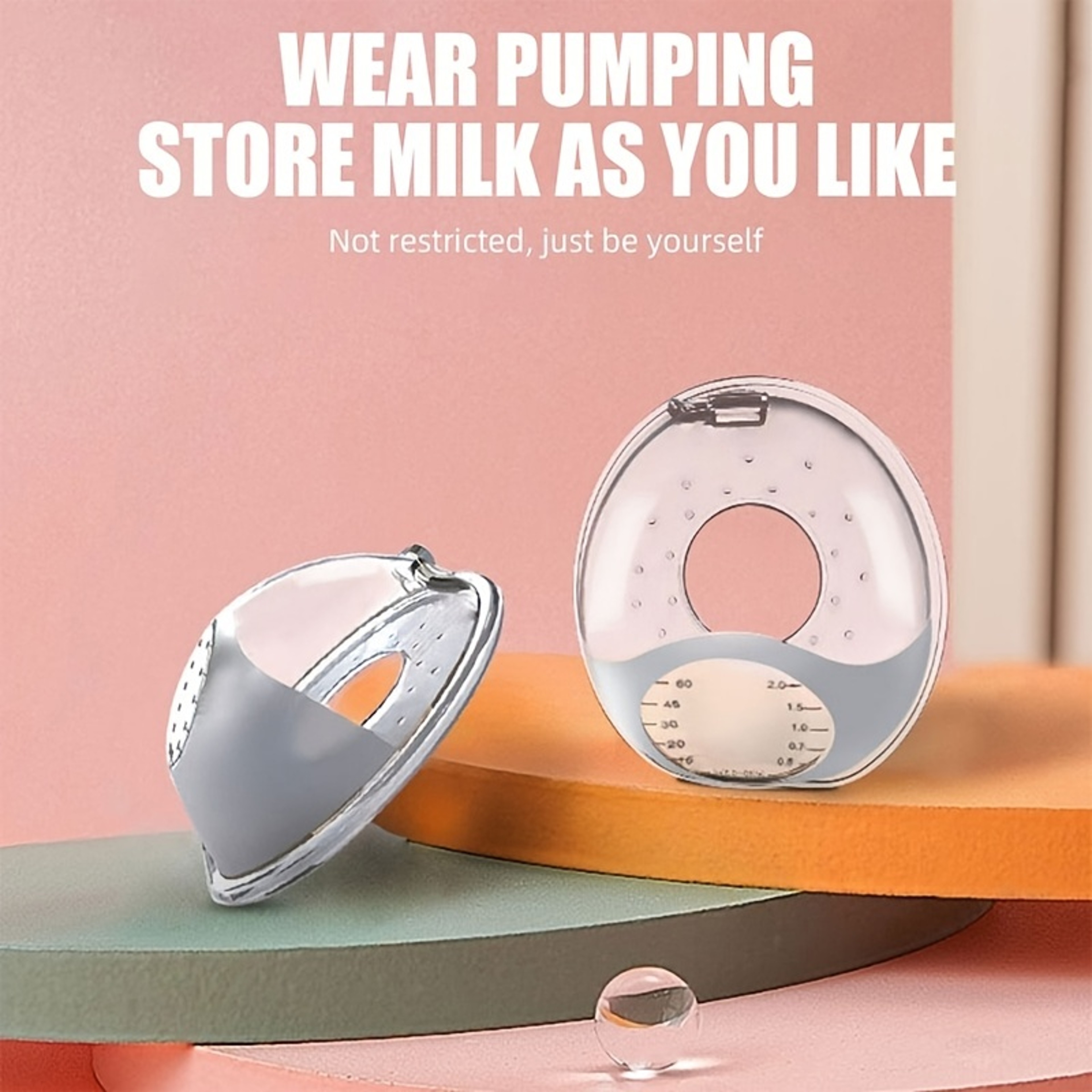 Wearable Nursing Cups, Silicone Breast Milk Collector, Breastmilk Saver, Letdown Catcher for Pumping – view 1