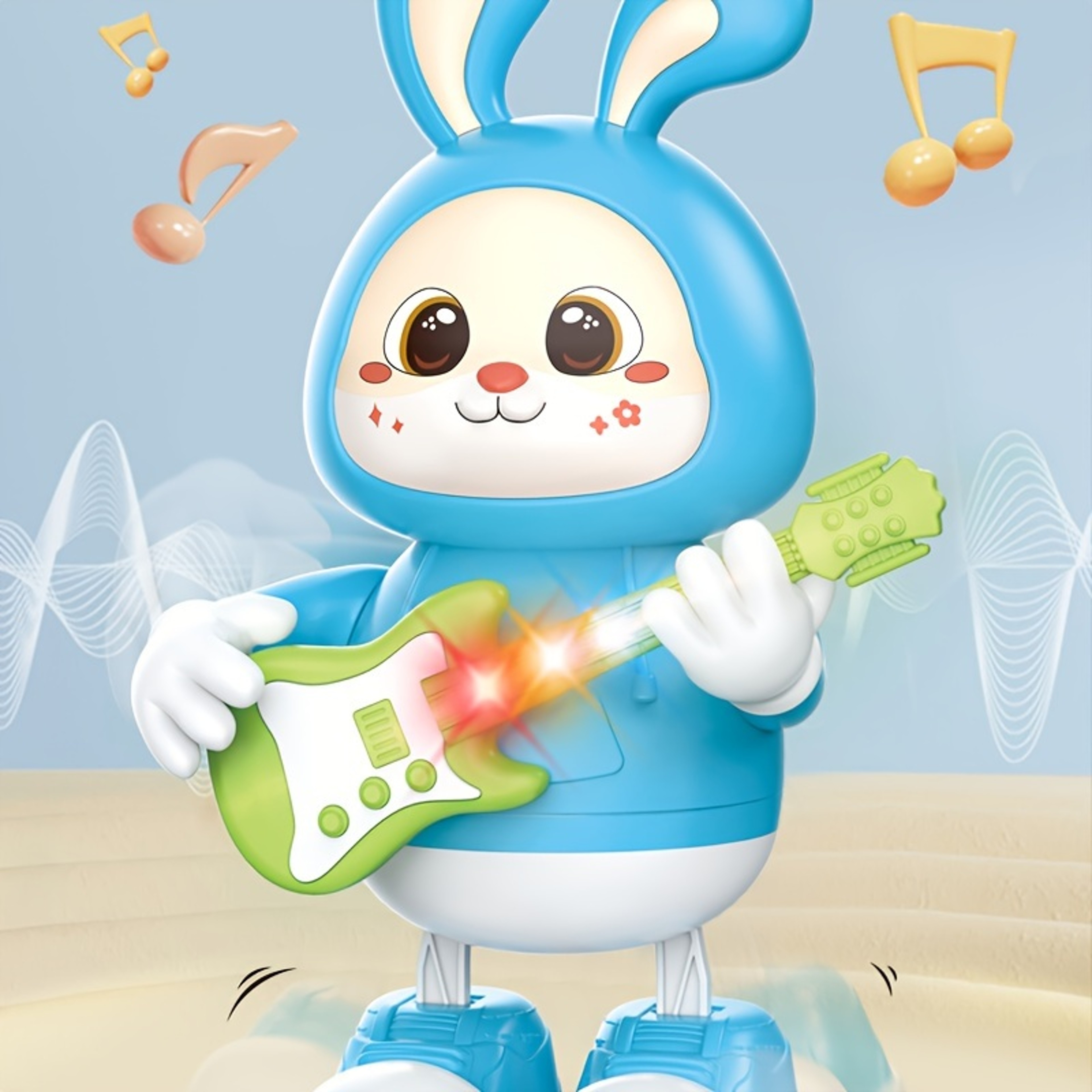 Walking Singing Bunny, Musical Dancing Rabbit Toy with Guitar, Moving Toys for Baby with Music & Lights, Easter Gift – view 3