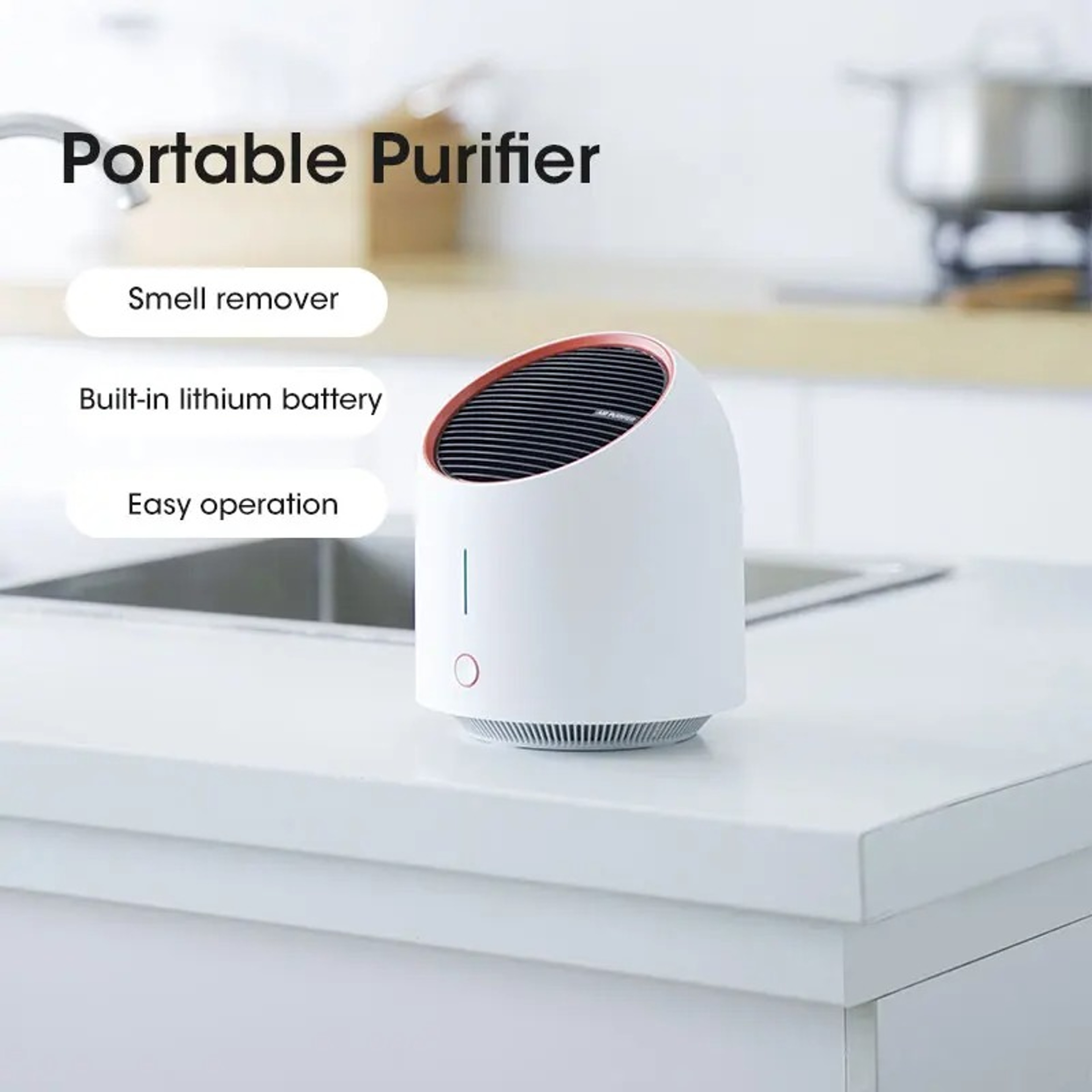 Portable Air Purifier For Bedrooms  Low Noise Carbon Filter For Smoke Dust And Odor Removal 1