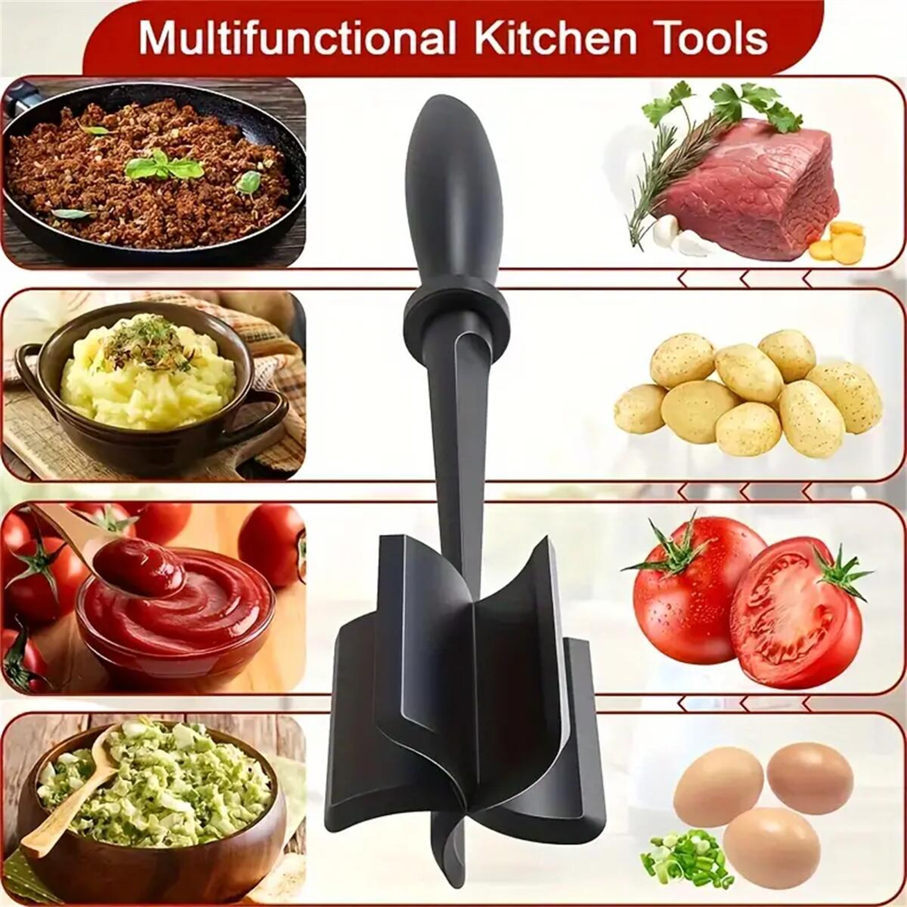 Meat Chopper & Shredder – Heat-Resistant Hamburger Meat Smasher for Ground Beef & More – view 3