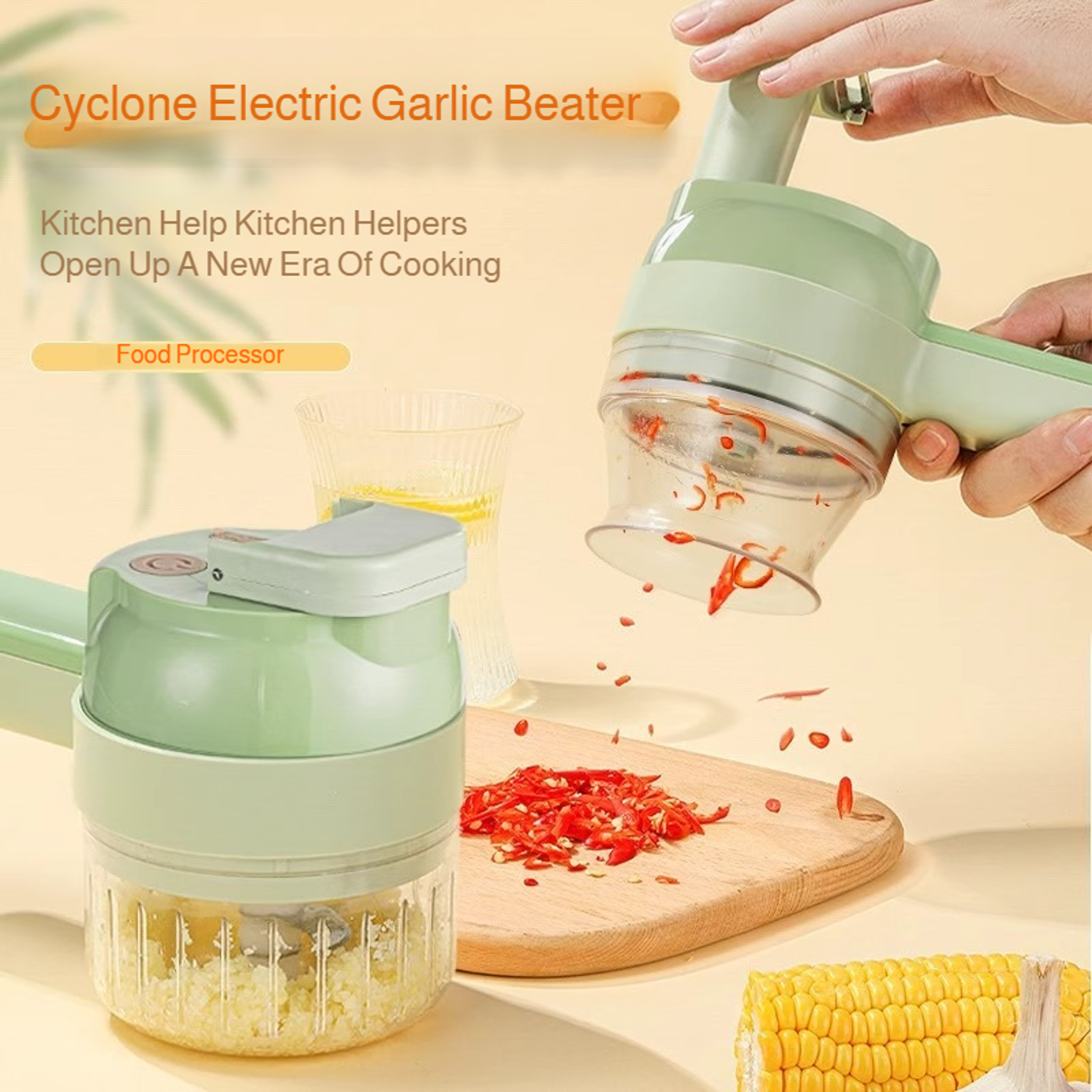 Electric Vegetable Cutter & Food Chopper Handheld Wireless Garlic Masher for Home Kitchen – view 3