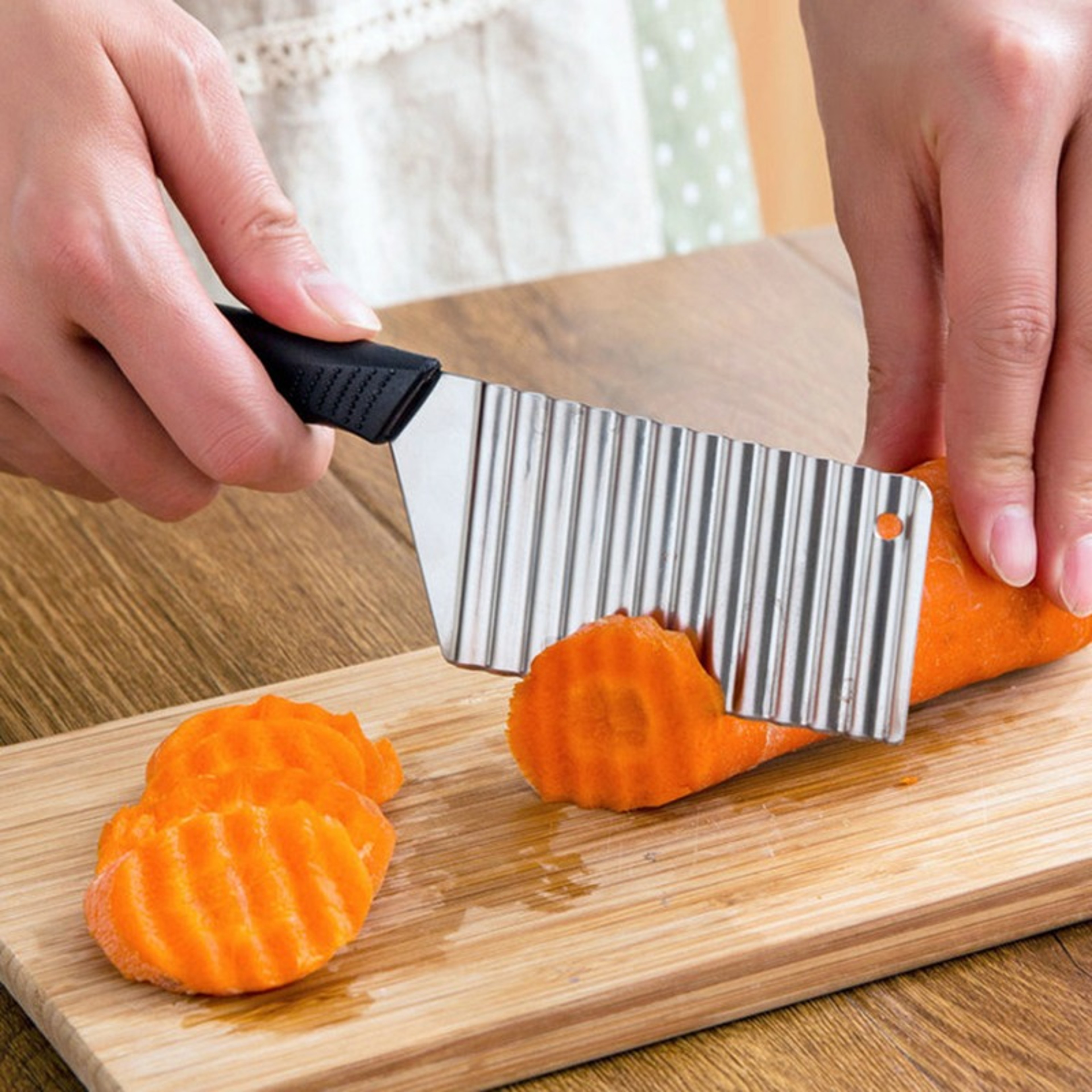 Stainless Steel Wavy Potato Slicer  Crinkle Cut French Fry Maker 1