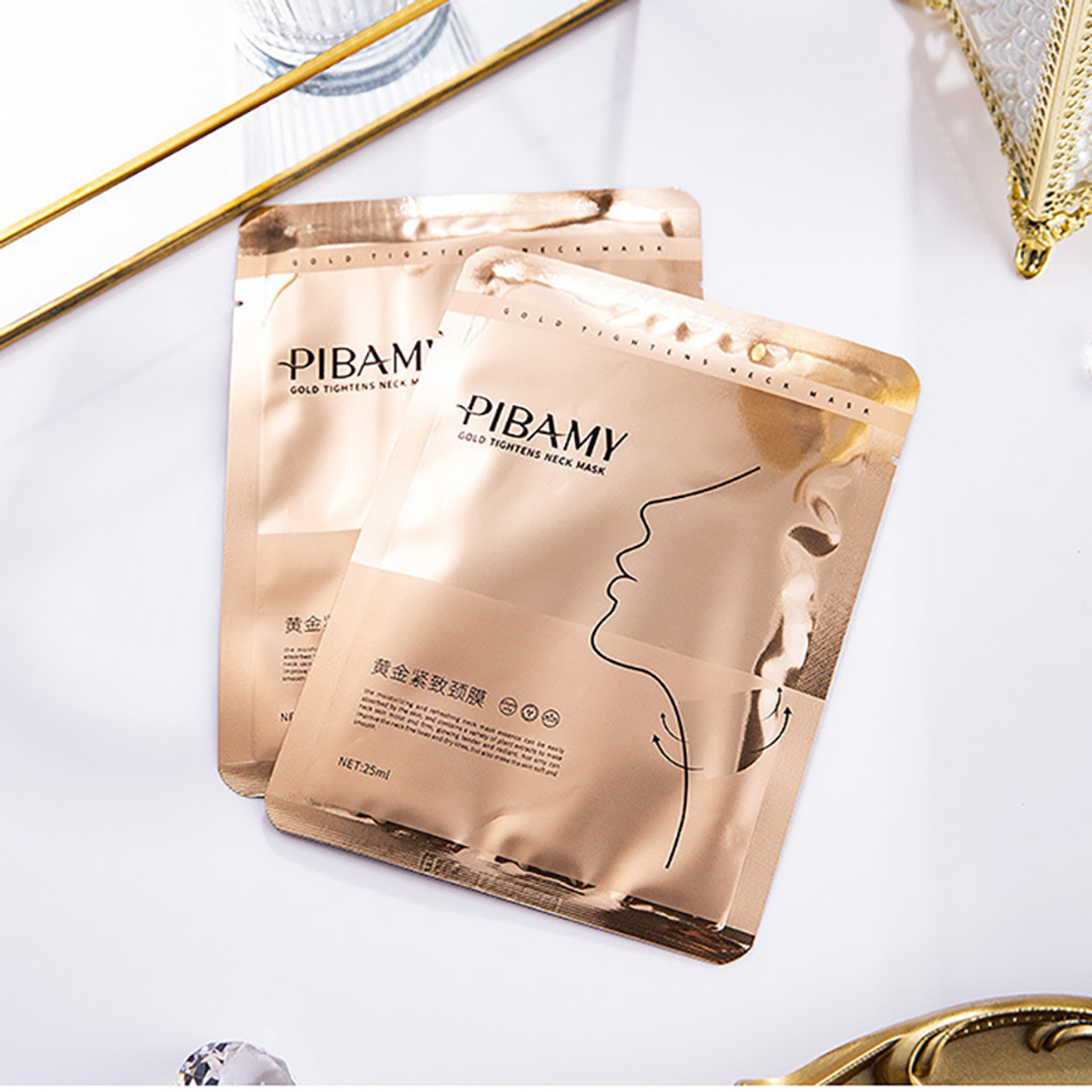 Gold Firming Neck Mask  Moisturizing & Nourishing Skin Care for a Youthful Glow Piece Set – view 5