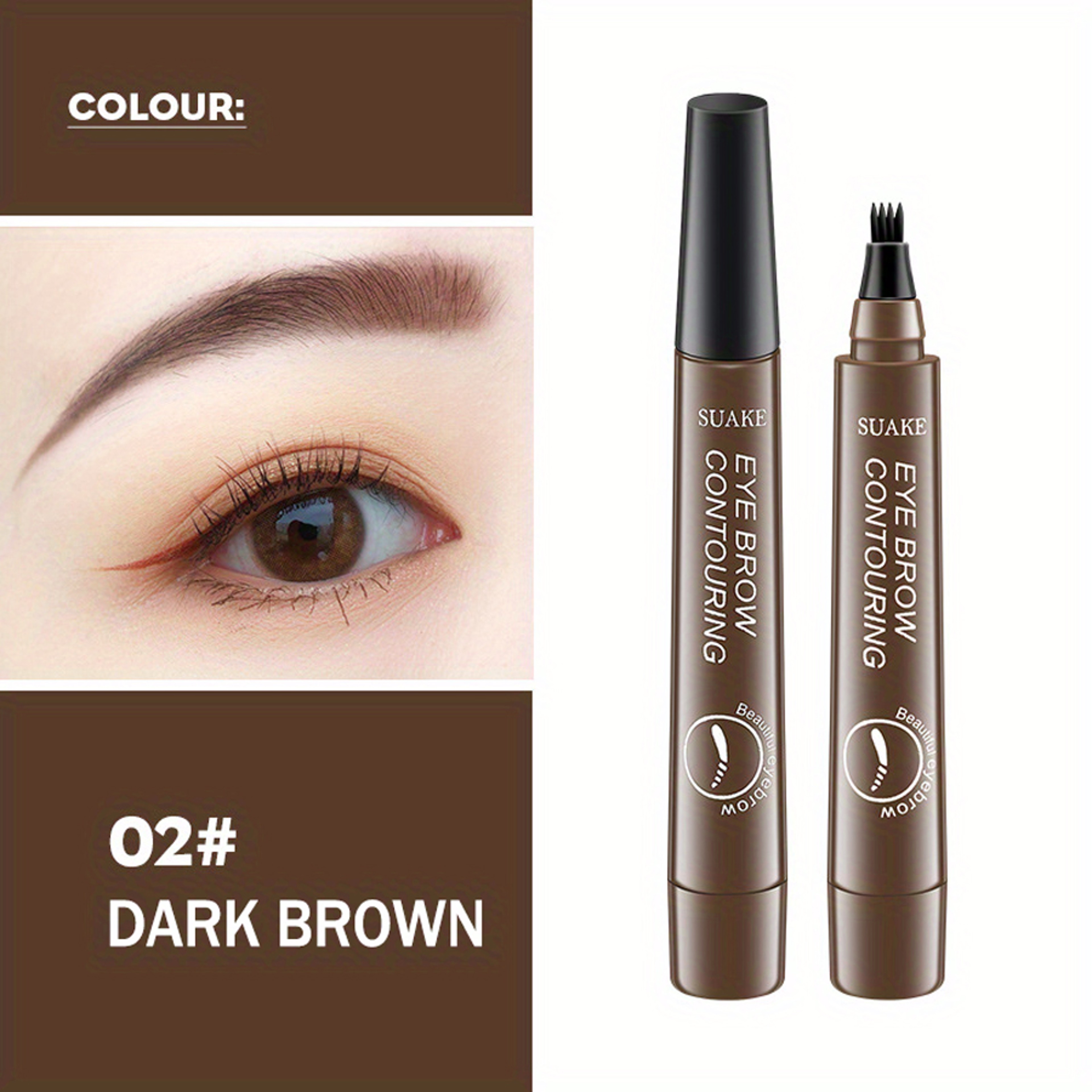 Waterproof Microblading Eyebrow Pen Split Head For Natural Brows 8