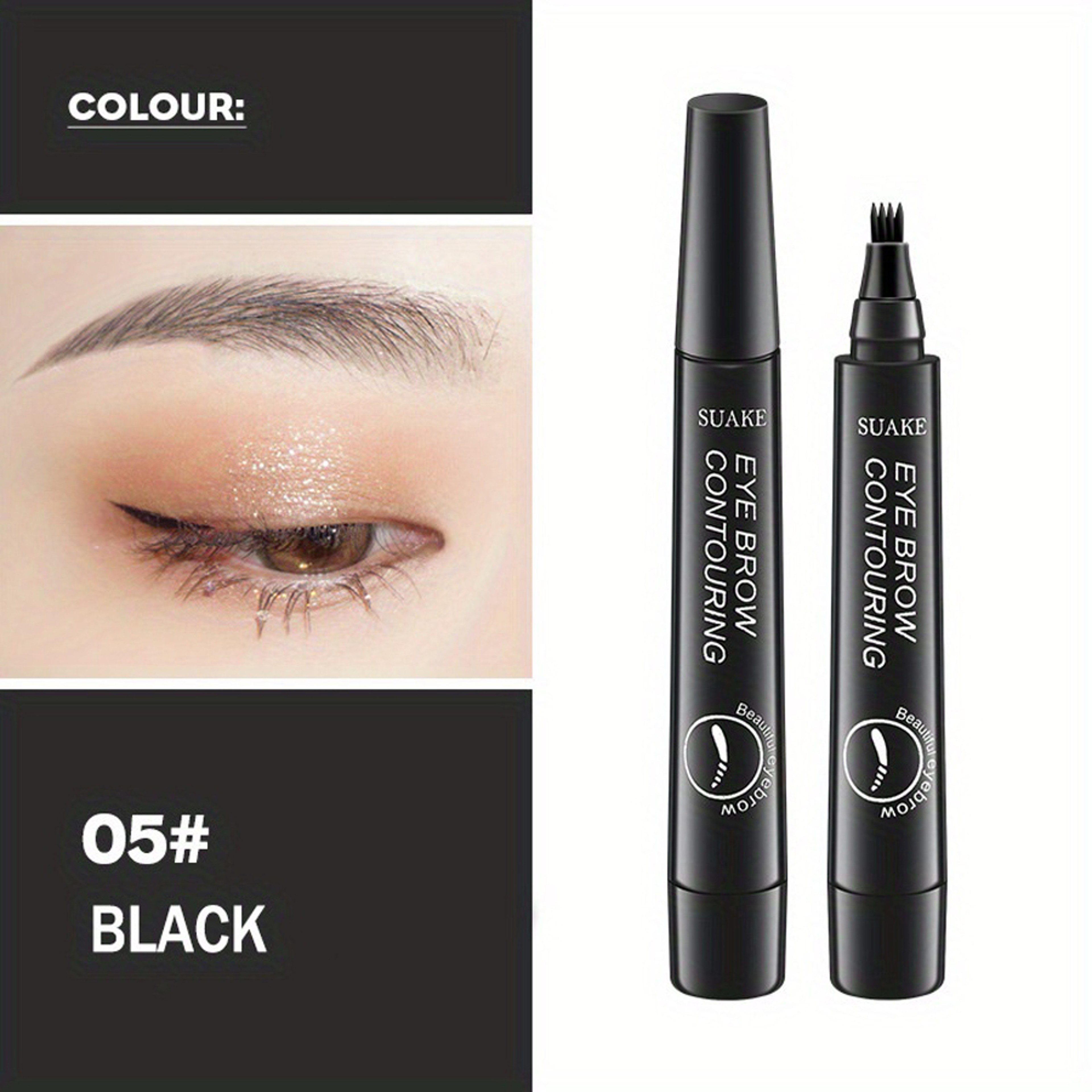 Waterproof Microblading Eyebrow Pen Split Head For Natural Brows 9