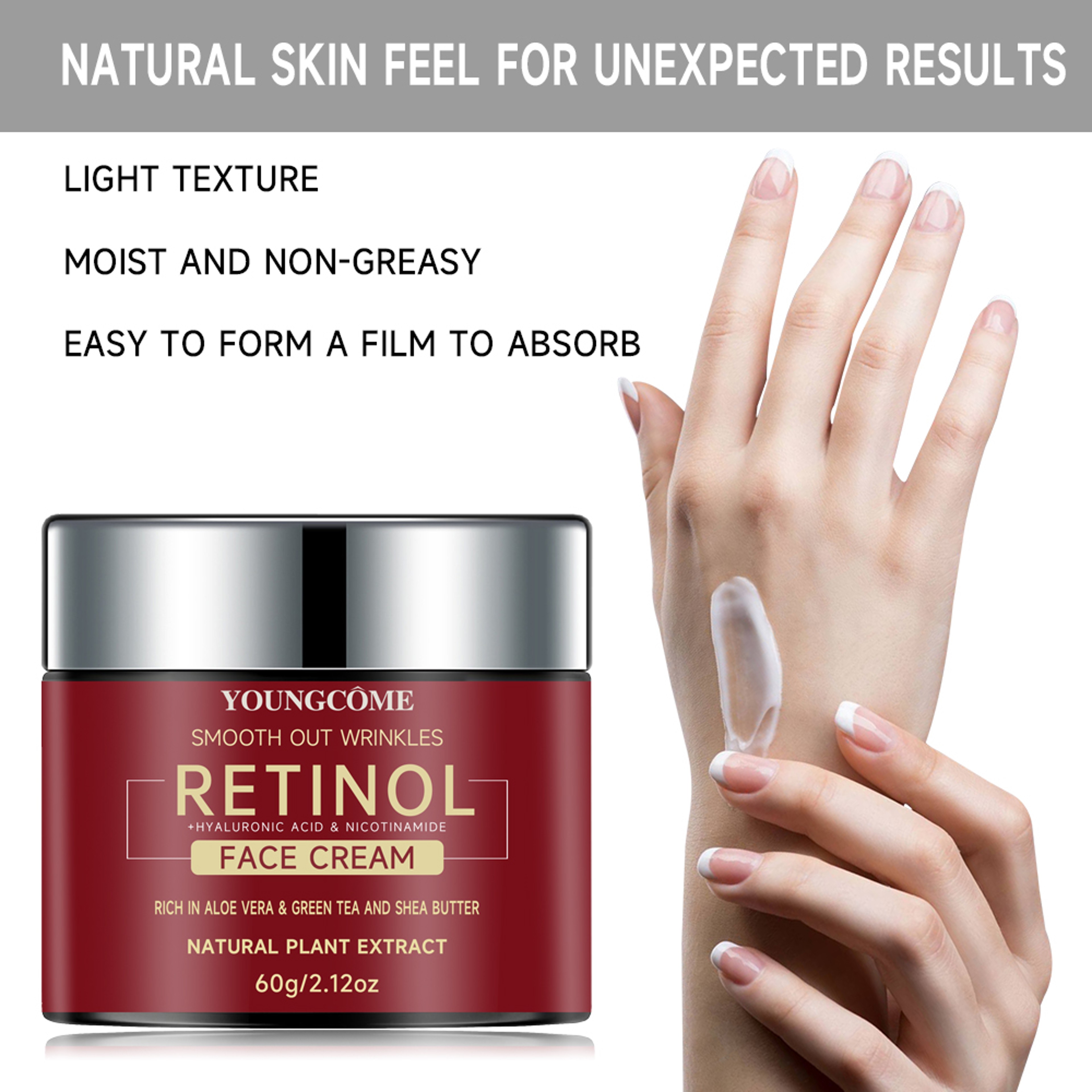 Retinol Lifting Firming Cream AntiAging Moisturizing  Brightening Facial Cream For Nourished Smooth 4