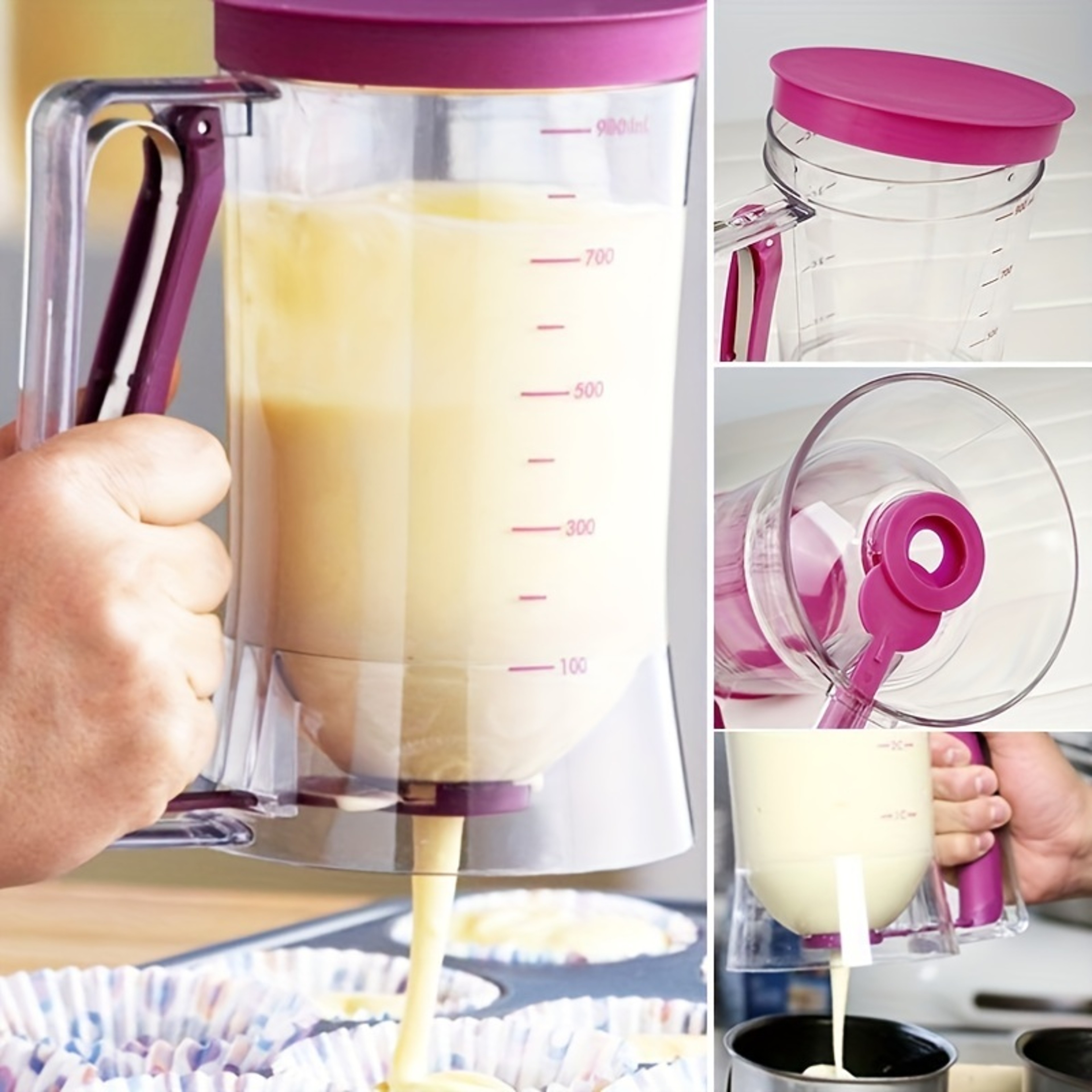Premium Pancake Batter Dispenser with Pourer for Cupcakes Waffles Cakes – view 2
