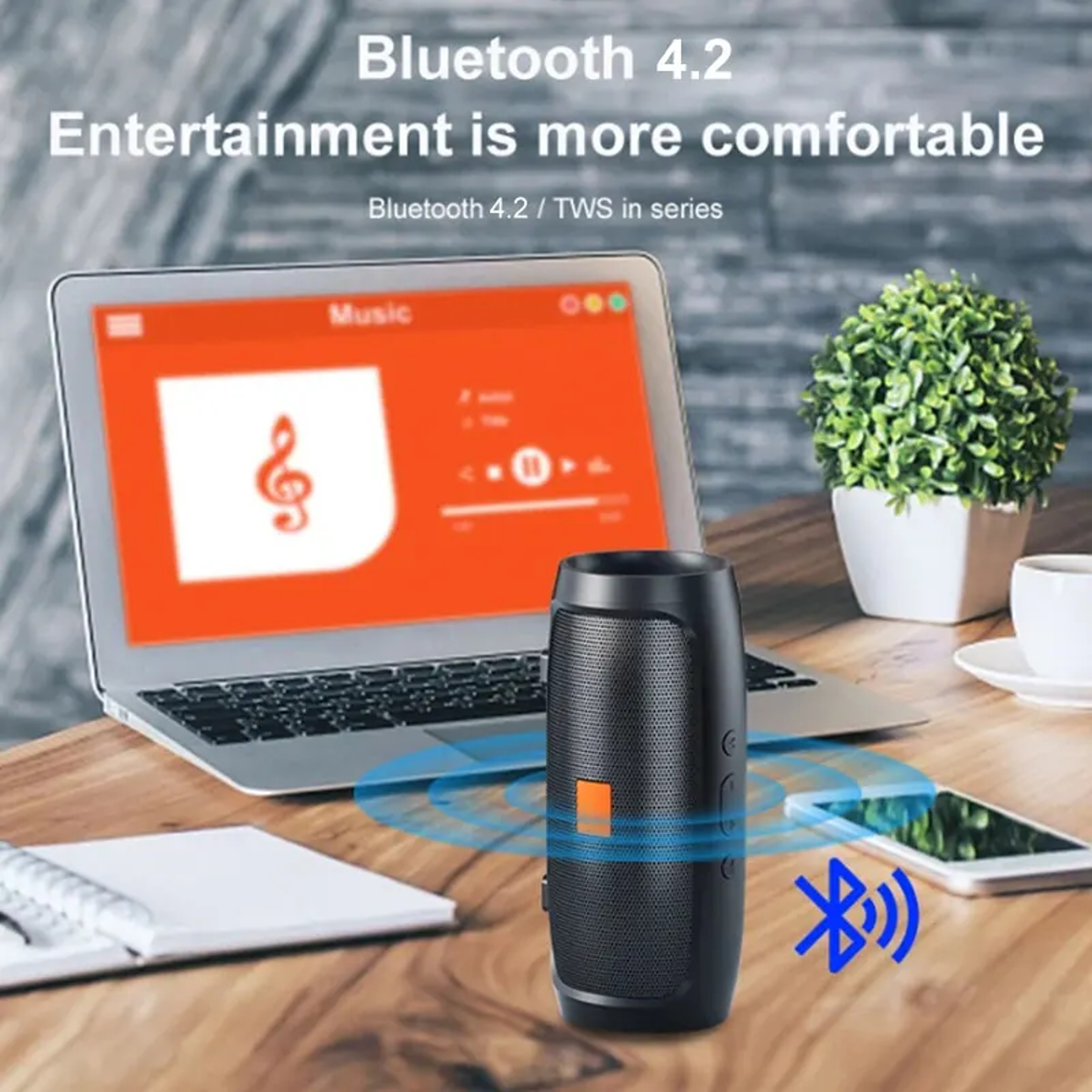 Portable Bluetooth Speaker With Subwoofer And TF USB Playback  Outdoor Wireless Stereo Sound 1