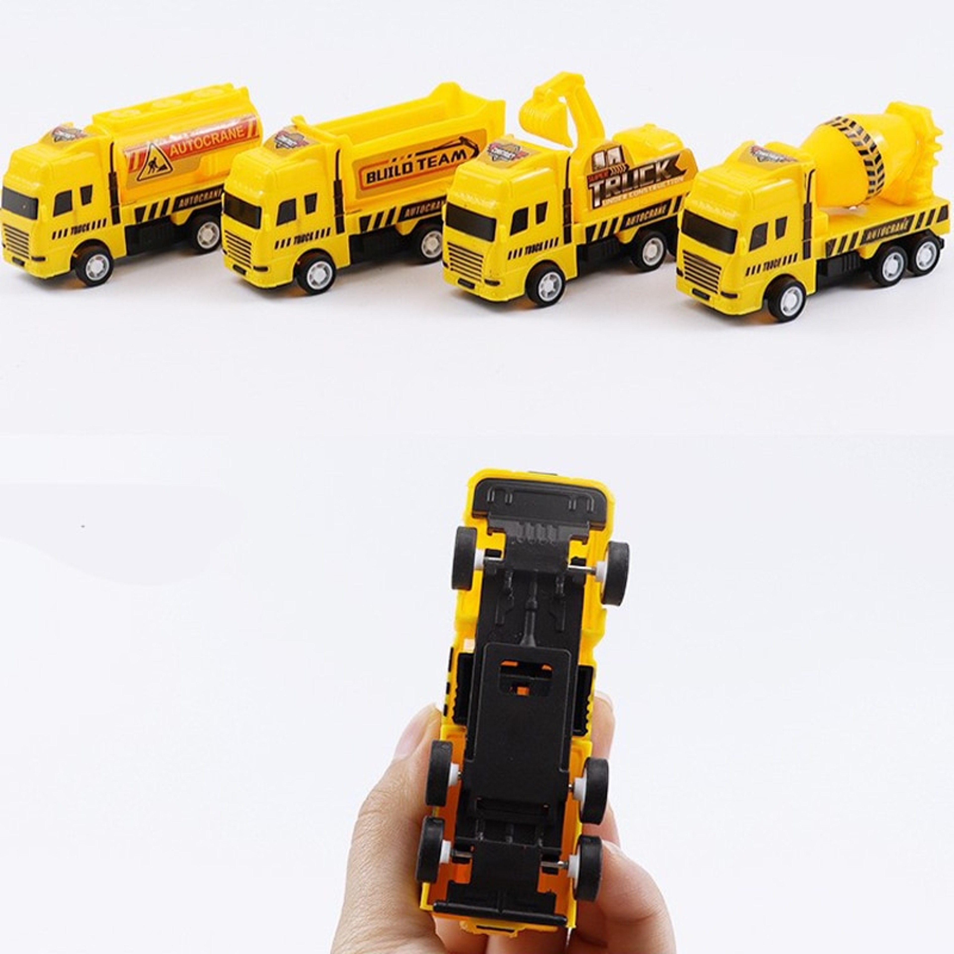 Pull Back Cars, FrictionPowered Construction Vehicles  Dump Truck & Crane Set for Toddlers and Kids – view 5