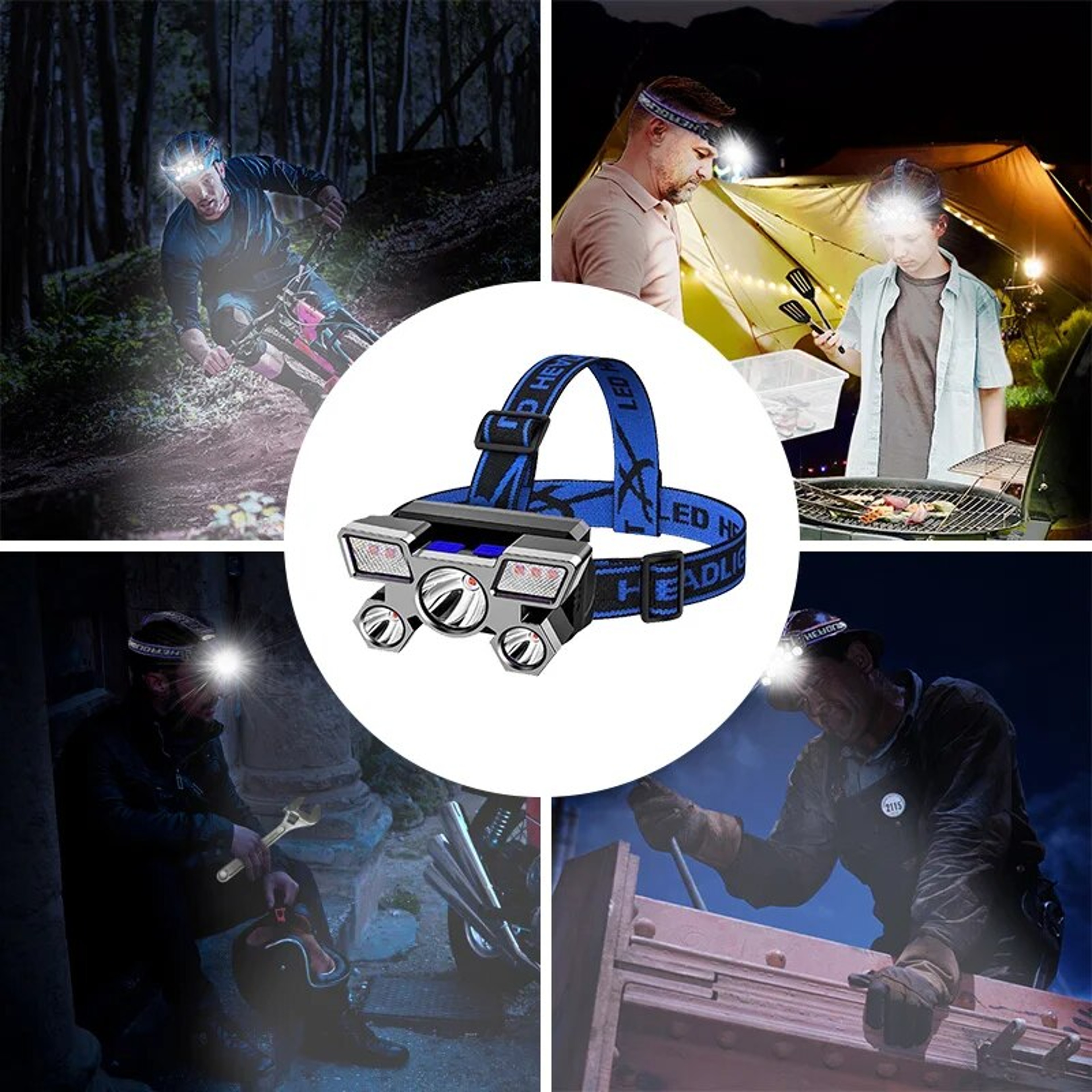 Rechargeable LED Headlamp for Fishing, Camping, and Hiking Powerful, Waterproof Headlight Torch – view 6