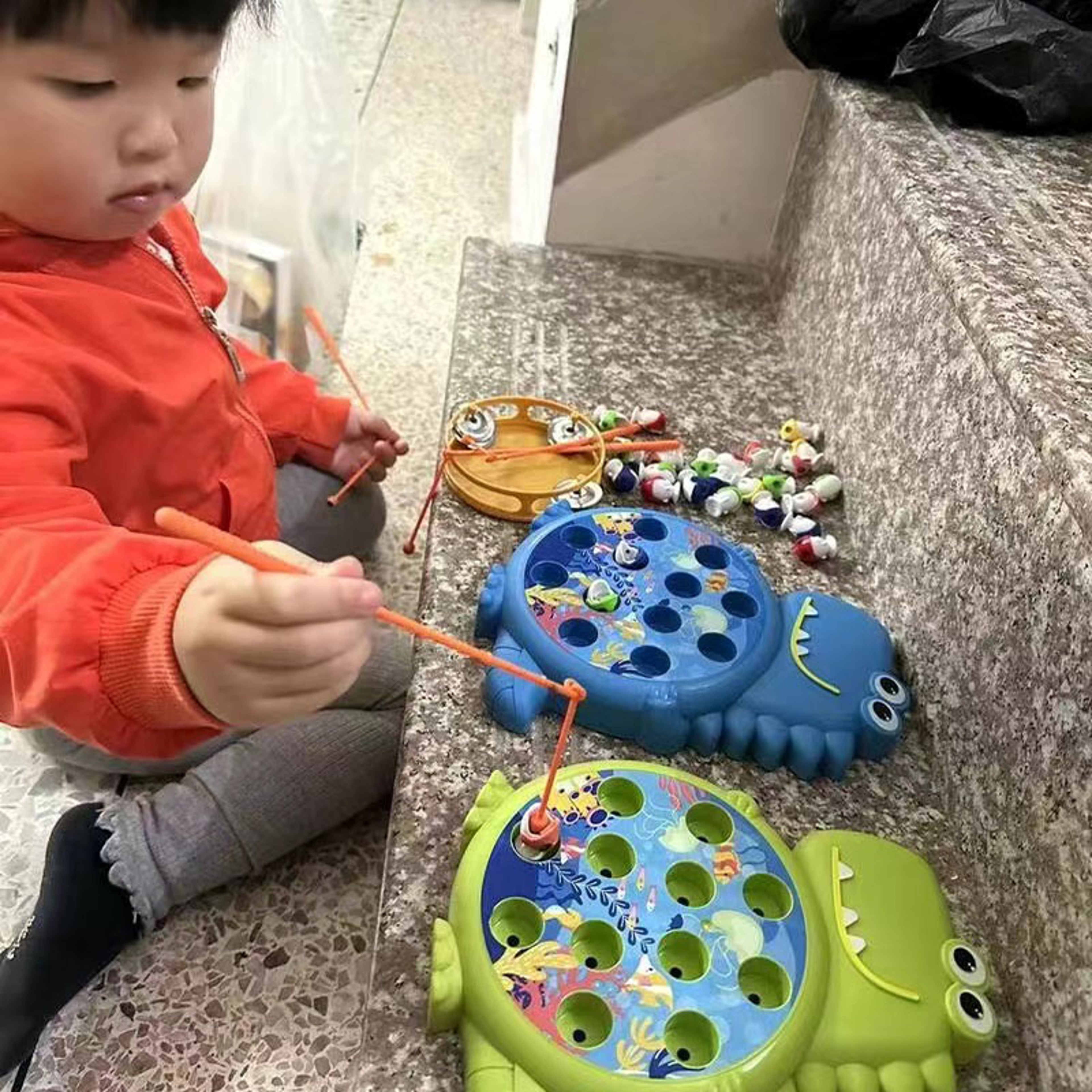 Dinosaur Magnetic Fishing Toy Set for Kids Montessori Learning Game – view 4