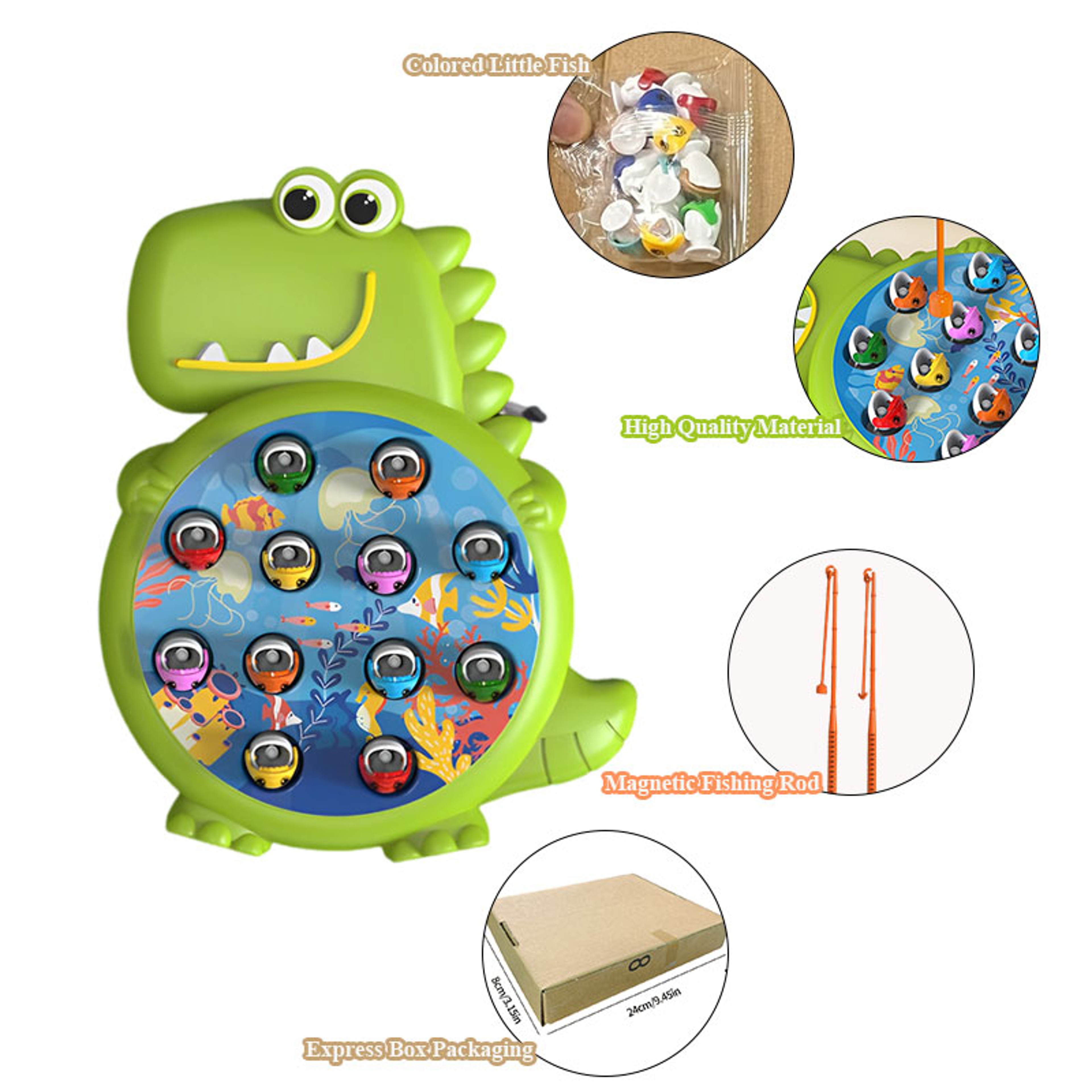 Dinosaur Magnetic Fishing Toy Set for Kids Montessori Learning Game – view 5
