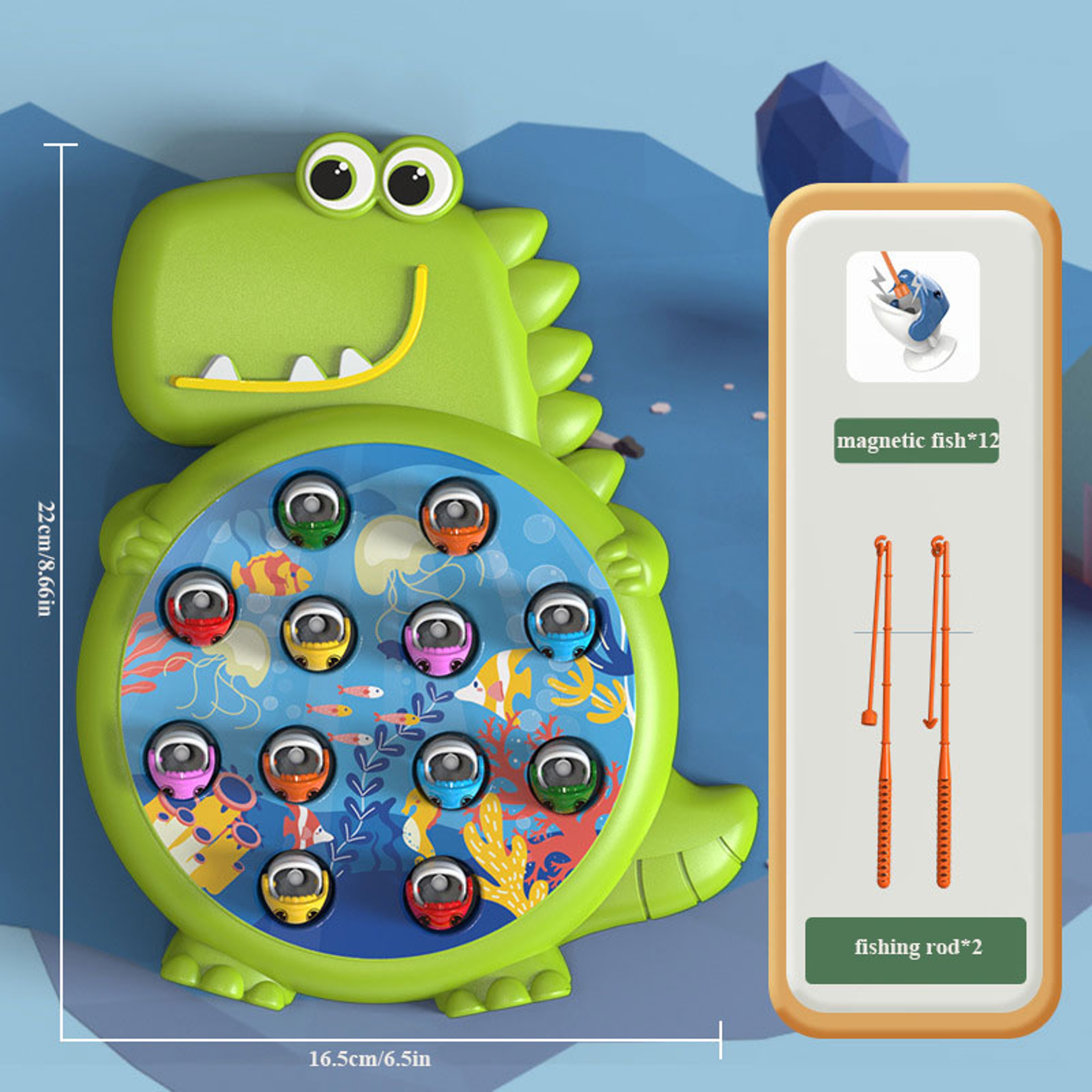 Dinosaur Magnetic Fishing Toy Set for Kids Montessori Learning Game – view 7
