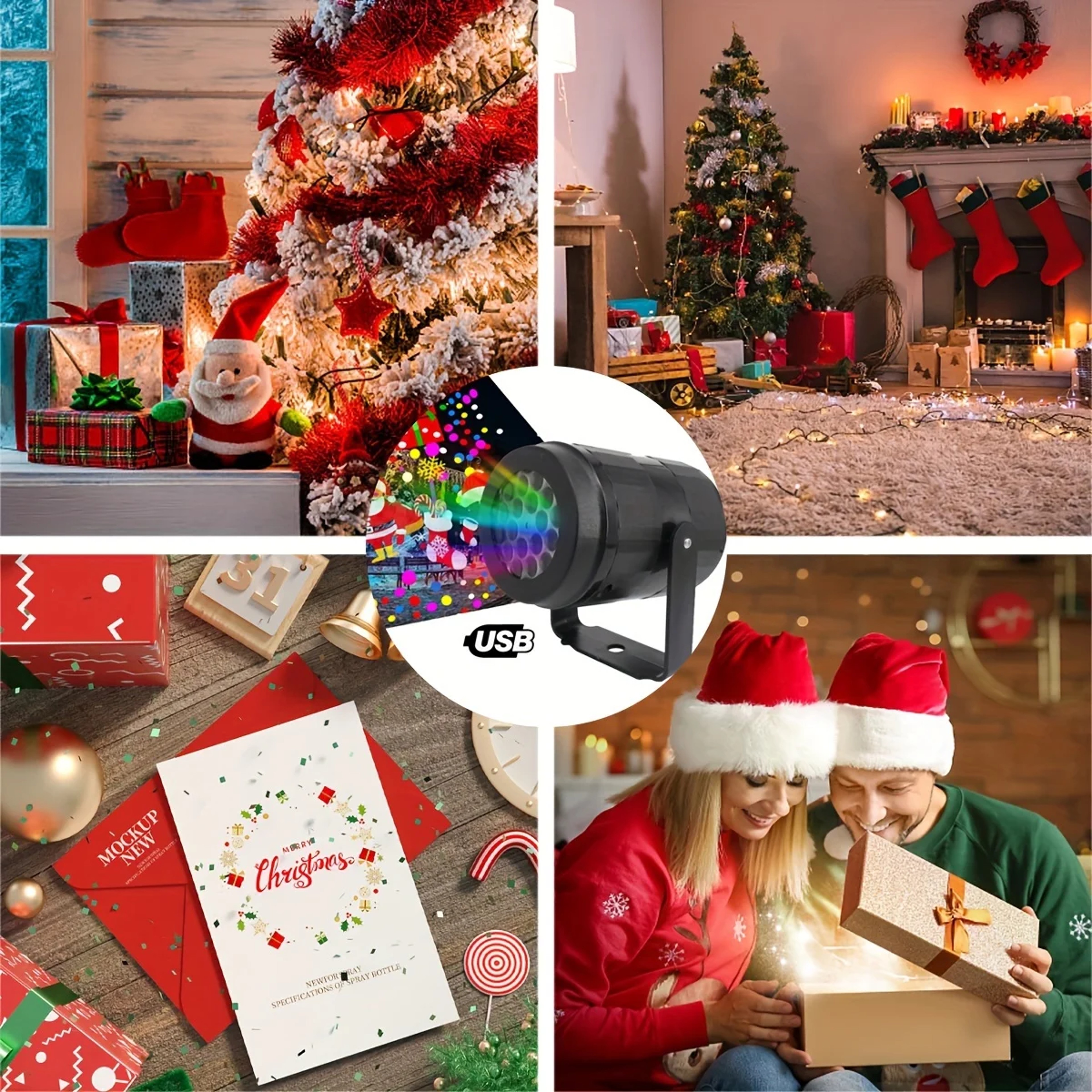 Snowflake Christmas Laser Projector Light with LED Patterns, Waterproof Rotating Holiday Decor – view 5
