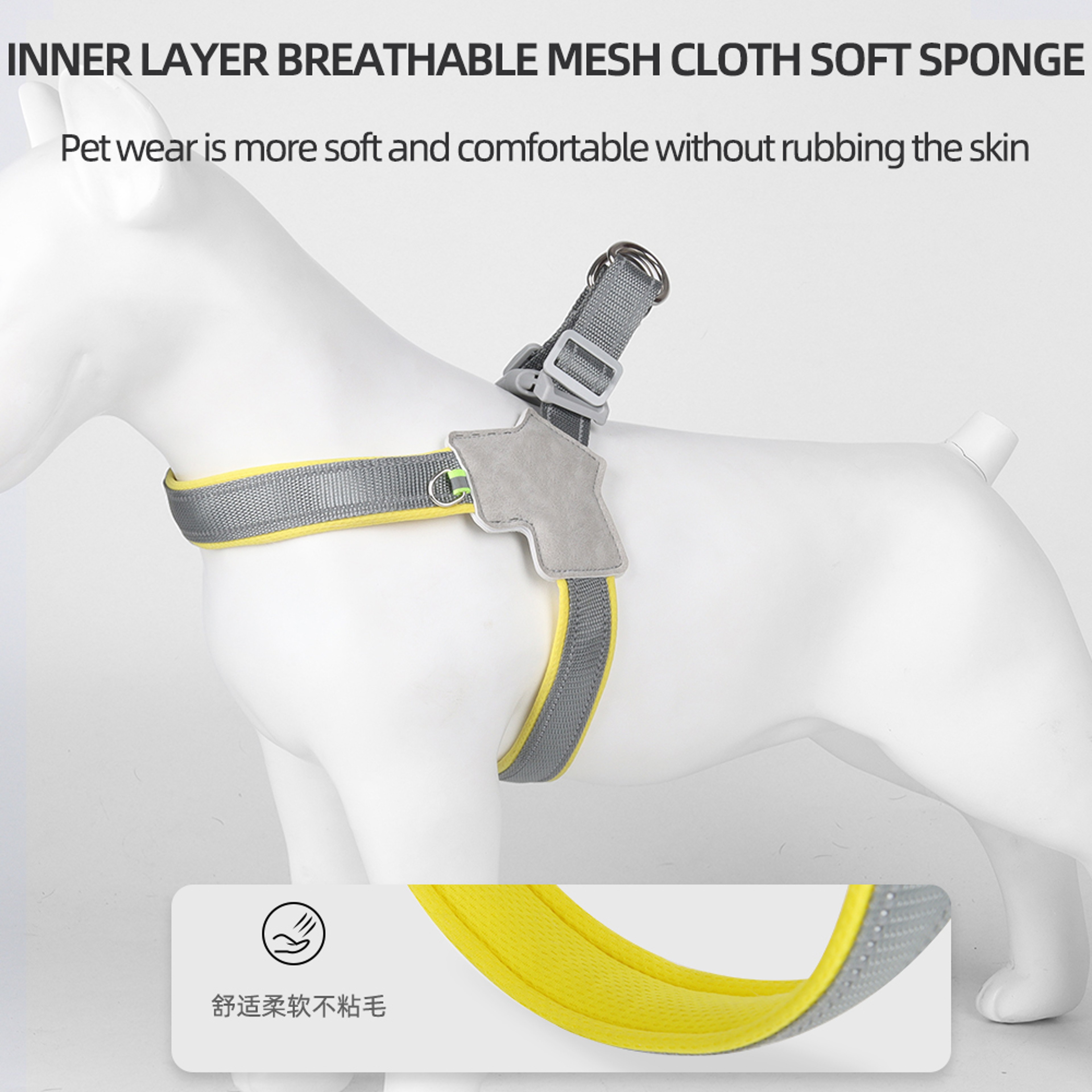 Reflective Dog Harness for Small & Medium Dogs – No Pull, Adjustable Vest for Pugs, Chihuahuas, Bulldogs & More – view 4