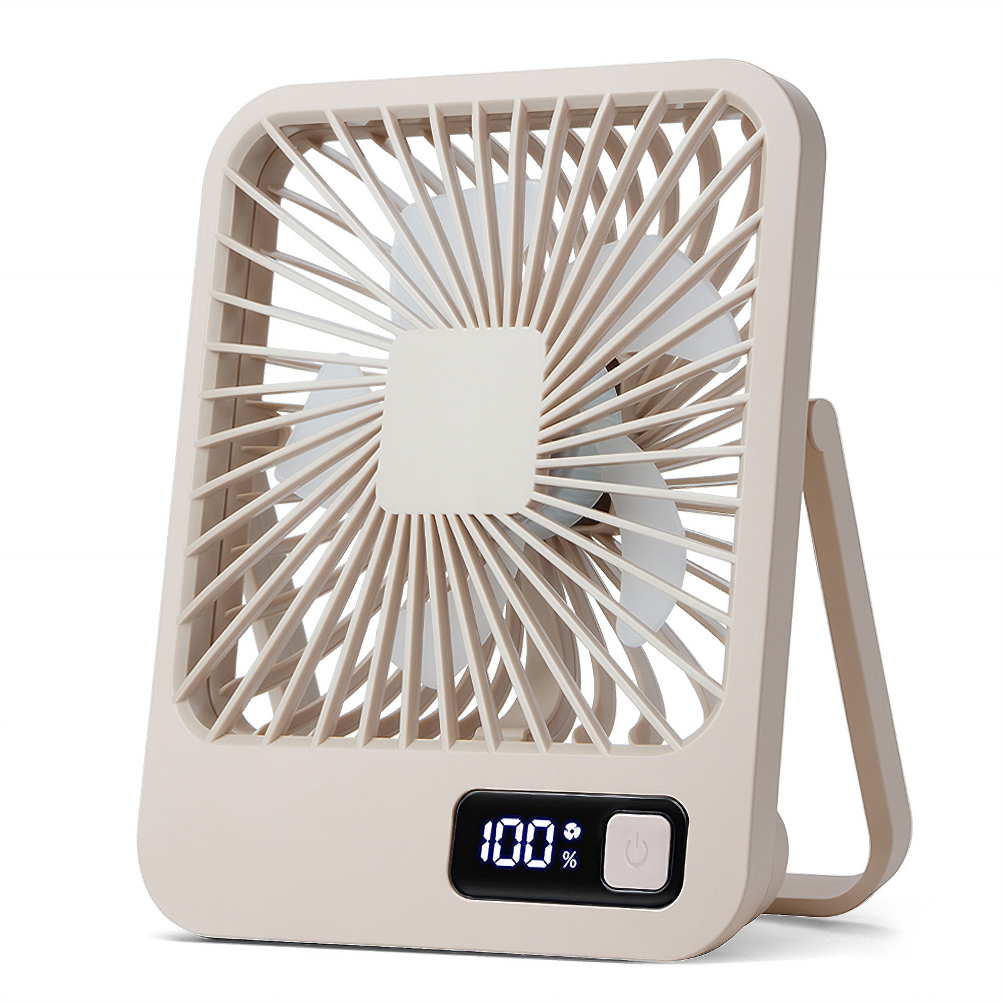 Portable USB Rechargeable Desk Fan Ultra Quiet Tilt Folding Personal Fan with Speeds and Power Display – view 11