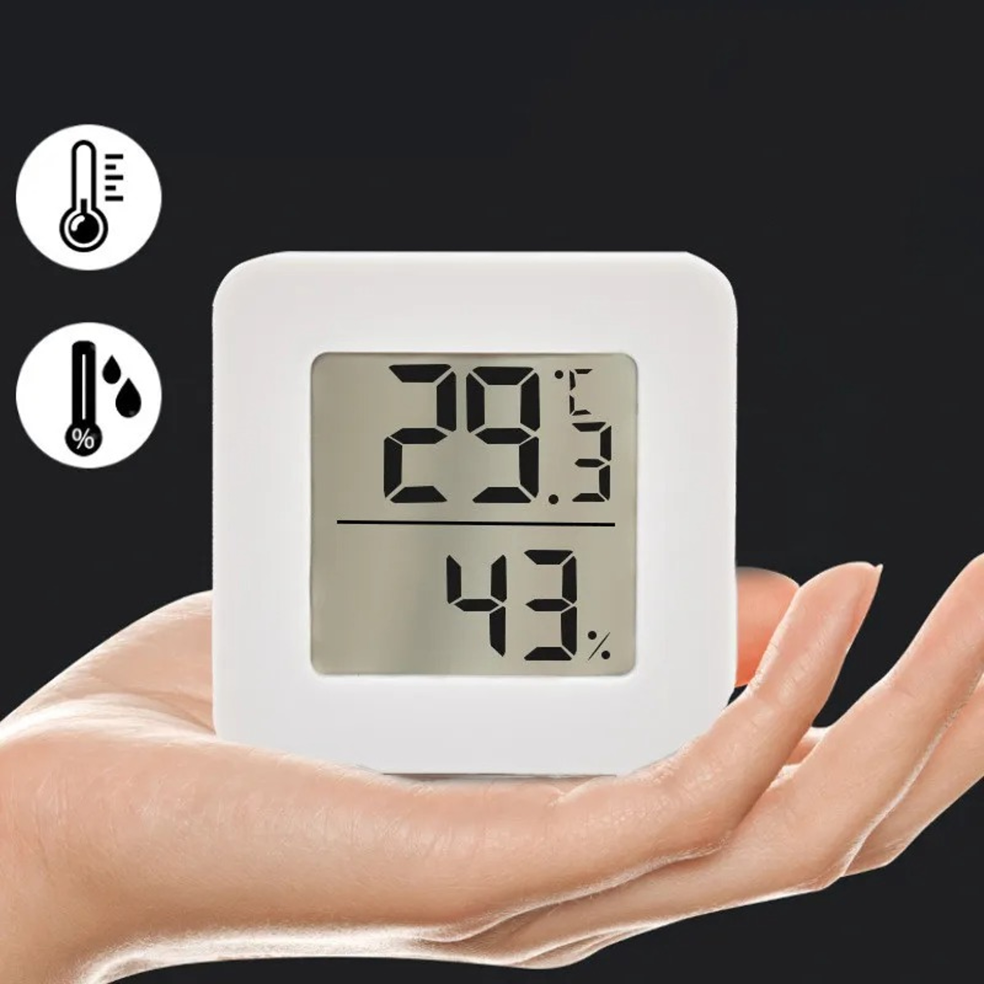 Mini LCD Digital Thermometer & Humidity Sensor  Accurate Indoor Temperature & Humidity Monitoring – view 3