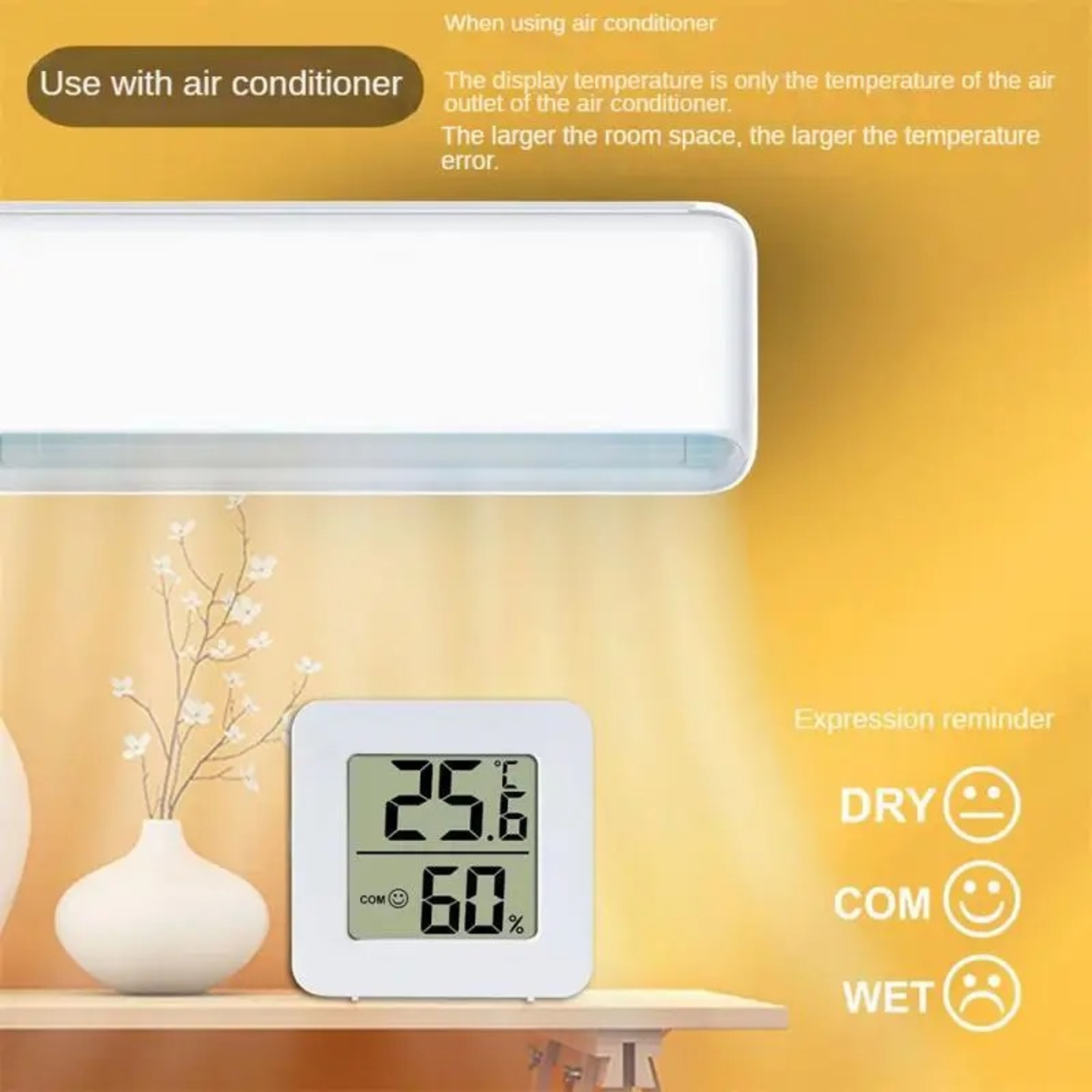 Mini LCD Digital Thermometer & Humidity Sensor  Accurate Indoor Temperature & Humidity Monitoring – view 4
