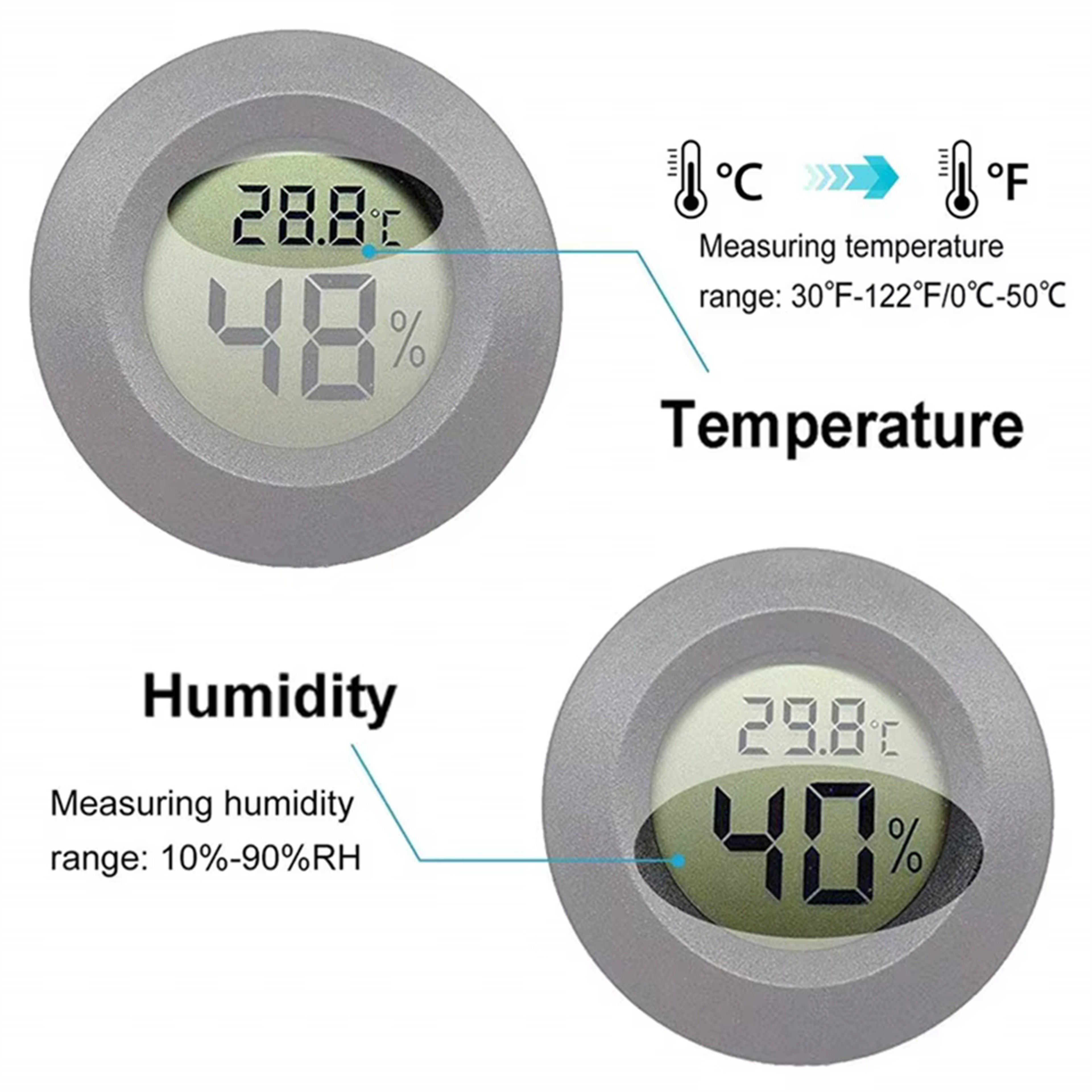 Mini Digital Hygrometer Thermometer Indoor Humidity Temperature Monitor Pack 3