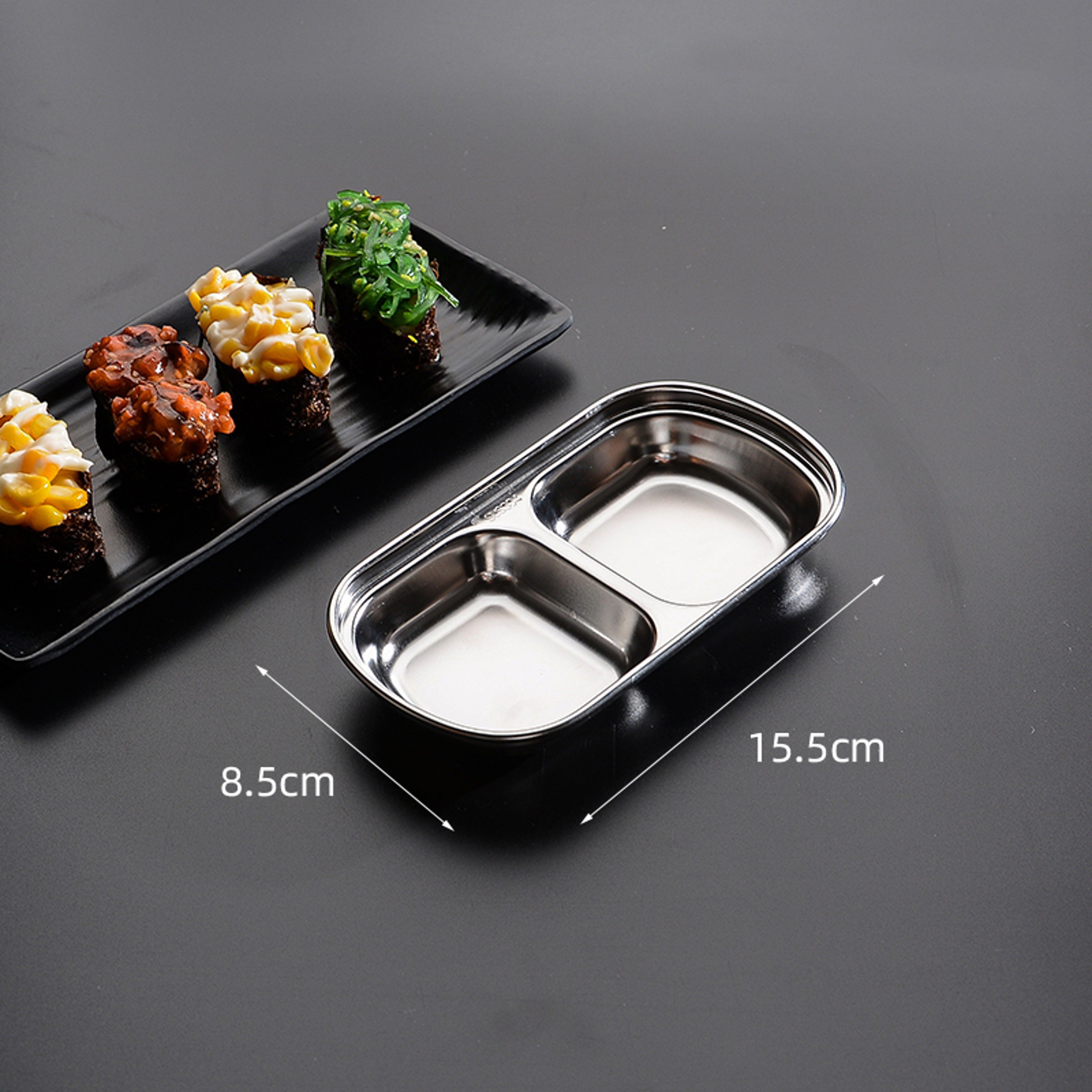 Stainless Steel Divided Dip Bowls  Perfect For BBQ Sauces And Condiments 4