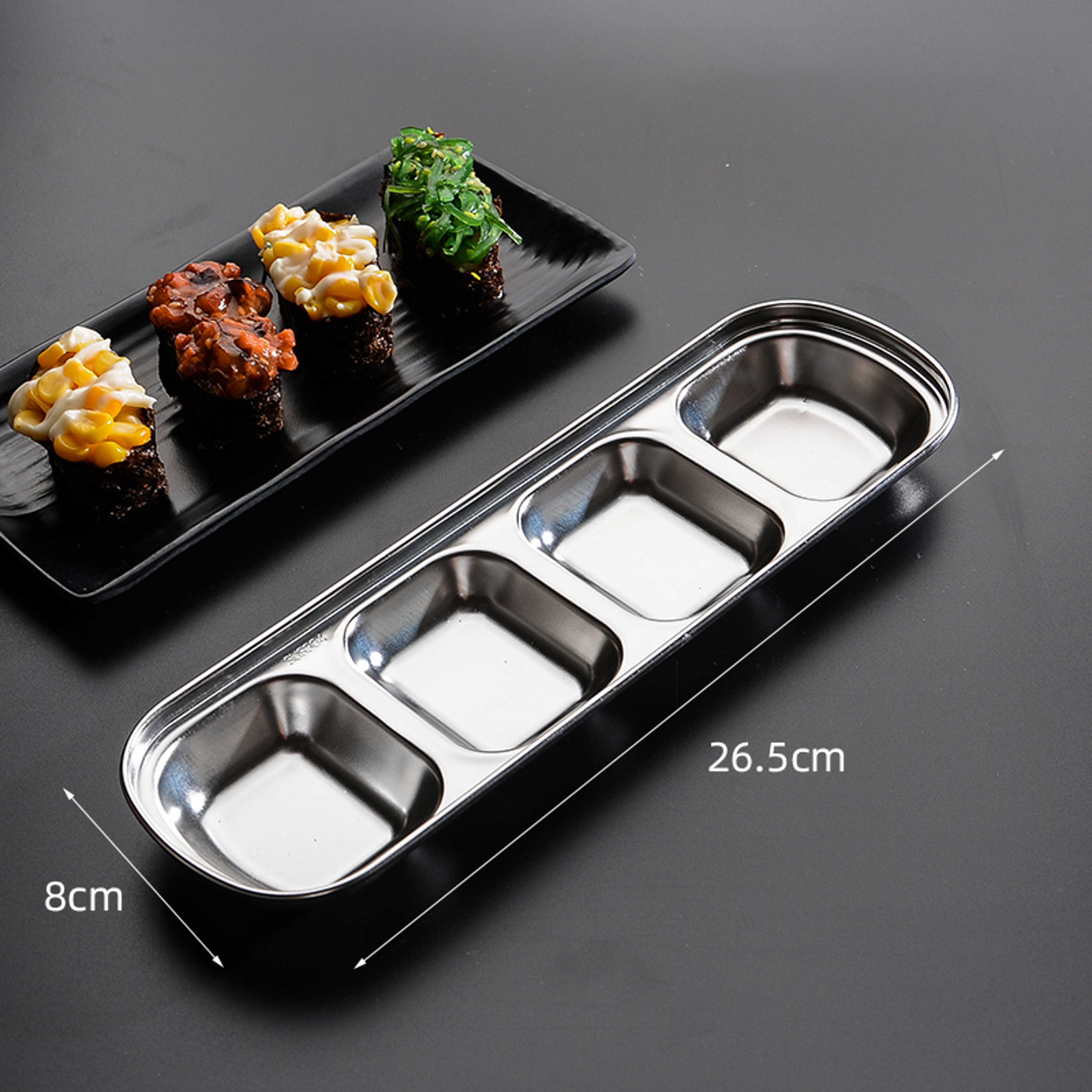 Stainless Steel Divided Dip Bowls  Perfect For BBQ Sauces And Condiments 5
