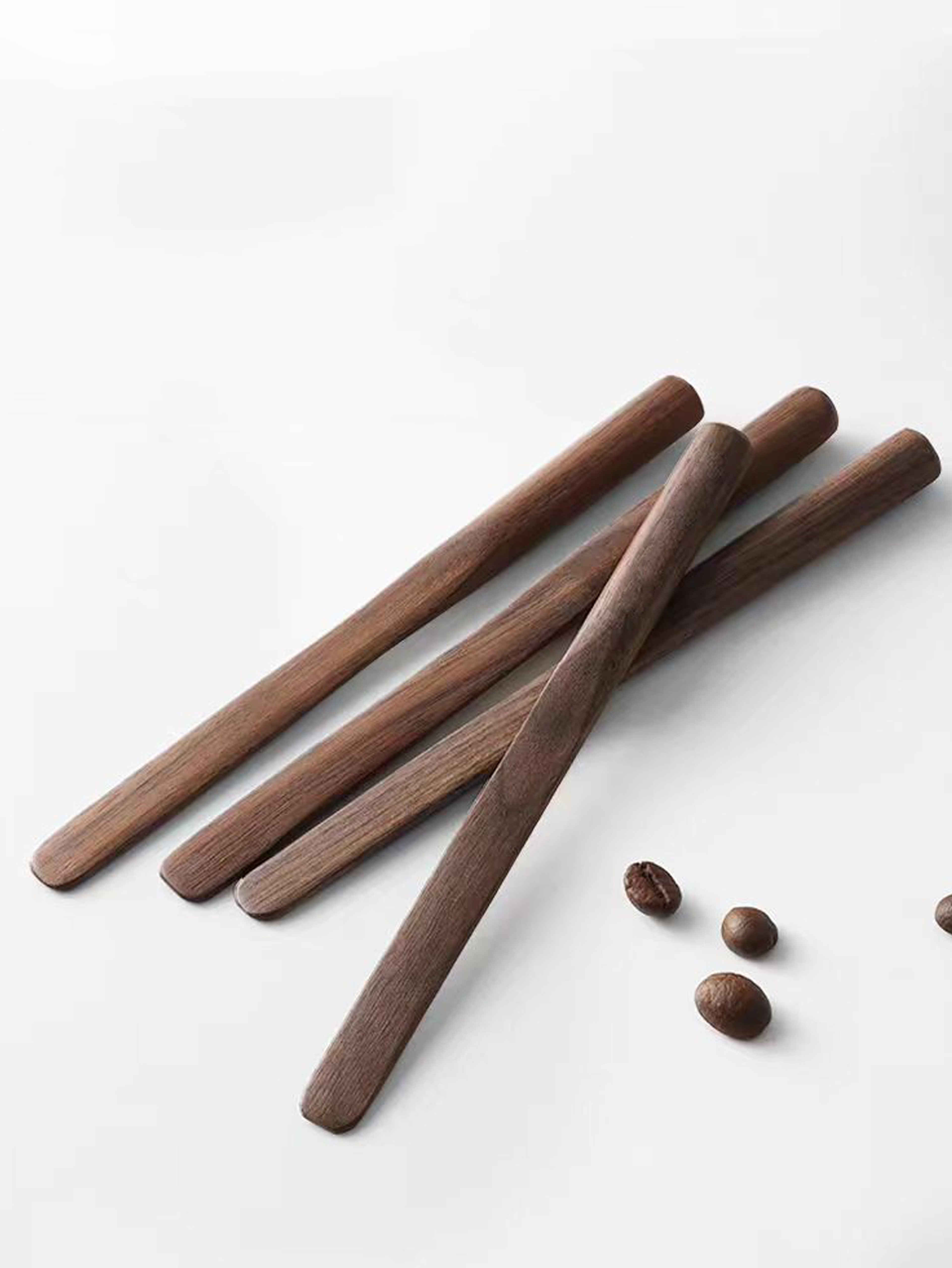 Creative Walnut Wood Coffee Stirrer Long Handle Wooden Dessert Mixing Spoon 4