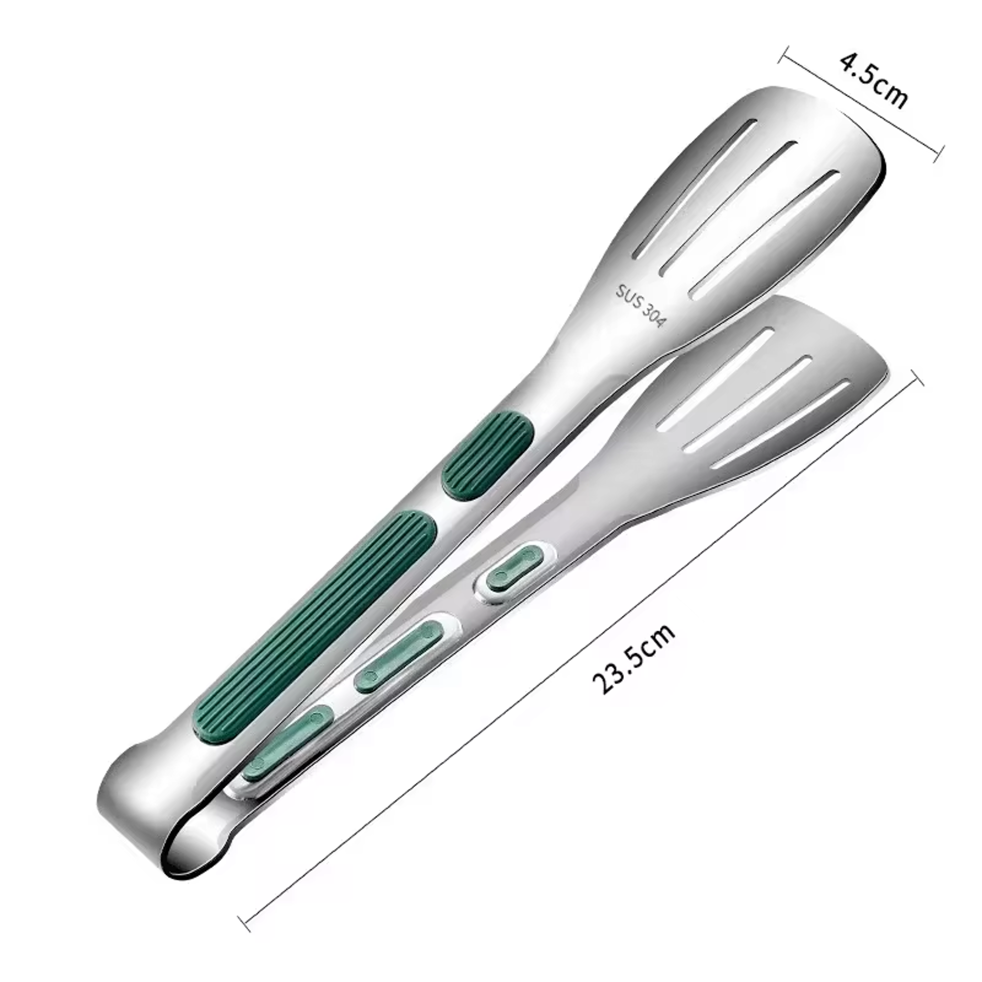 Stainless Steel BBQ Tongs  Non Slip Silicone Handle for Meat, Salad & Bread – view 7