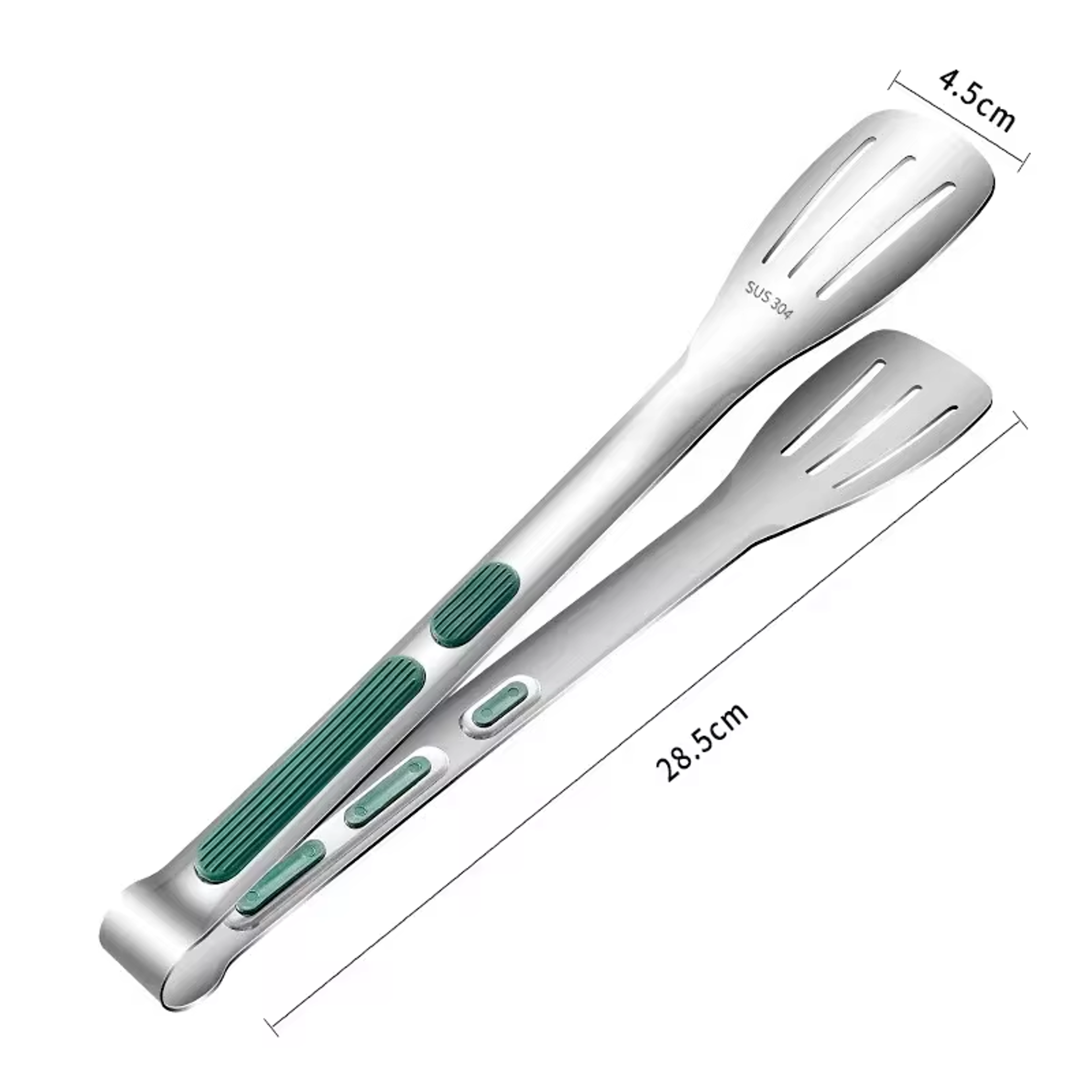 Stainless Steel BBQ Tongs  Non Slip Silicone Handle for Meat, Salad & Bread – view 8