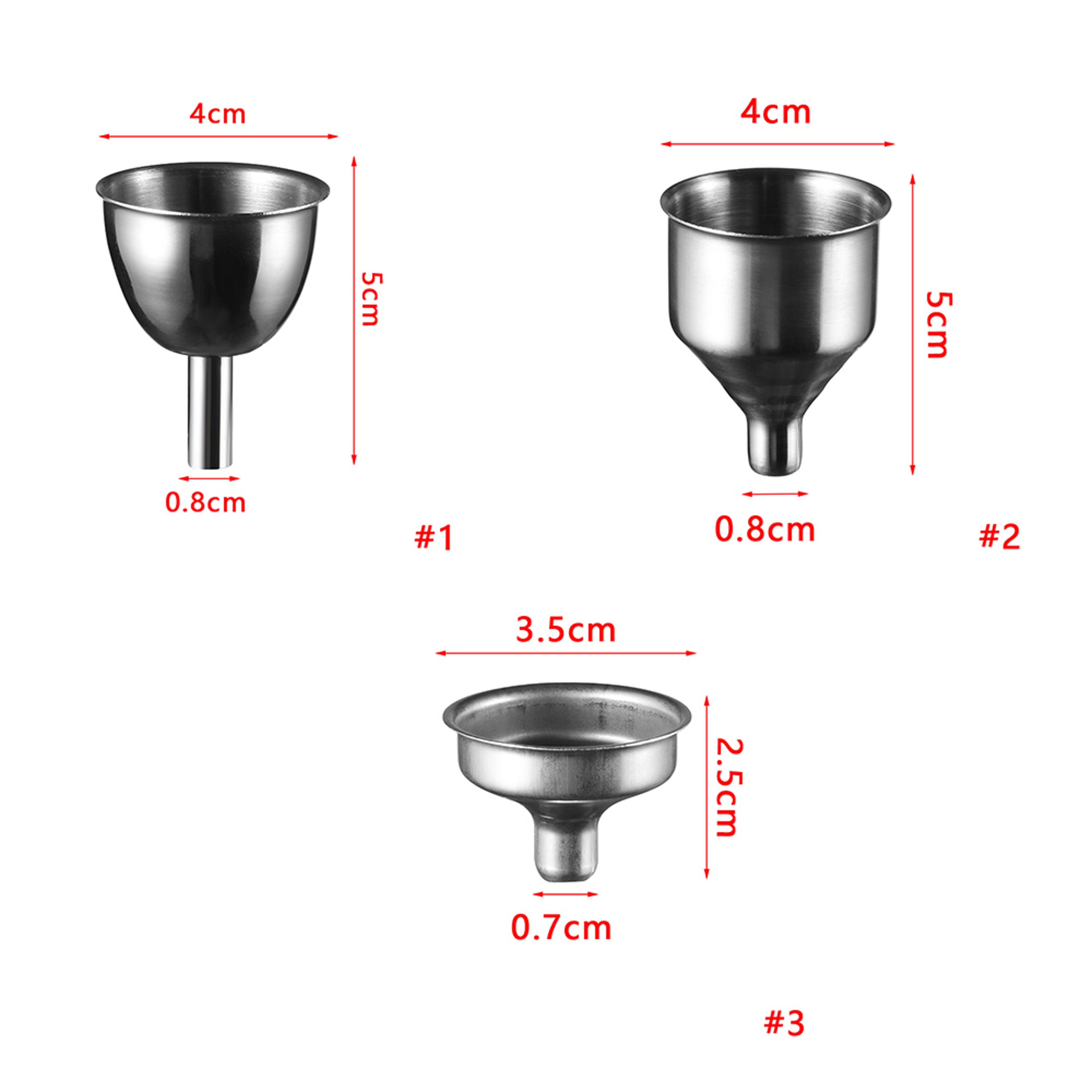 Mini Stainless Steel Funnel Set for Kitchen and Bar Liquid Dump Tool for Easy Pouring into Hip Flask, Wine – view 6