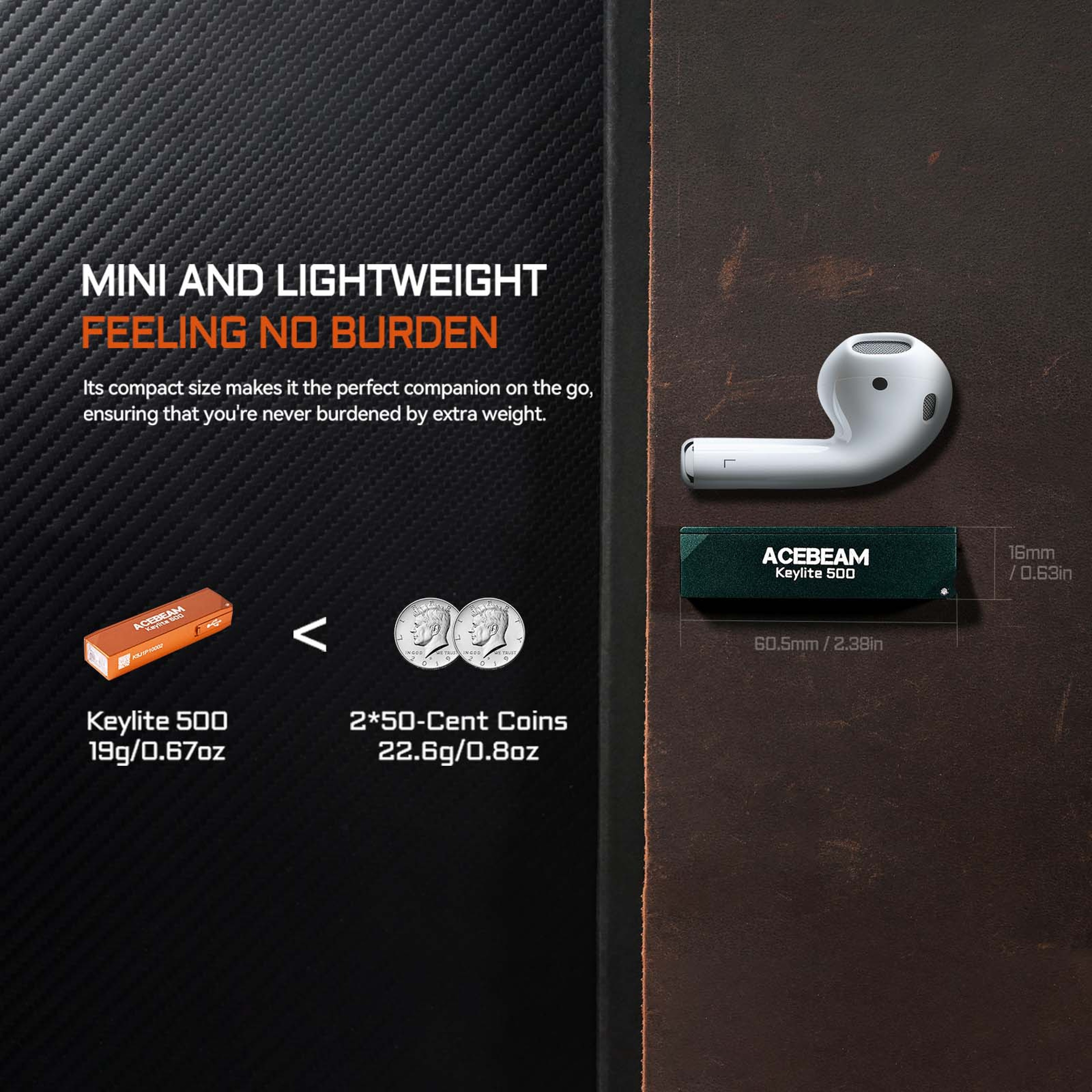 Keychain Flashlight Keylite Rechargeable EDC Flashlight With Dual LED Light Strobe Mode SelfDefense 1