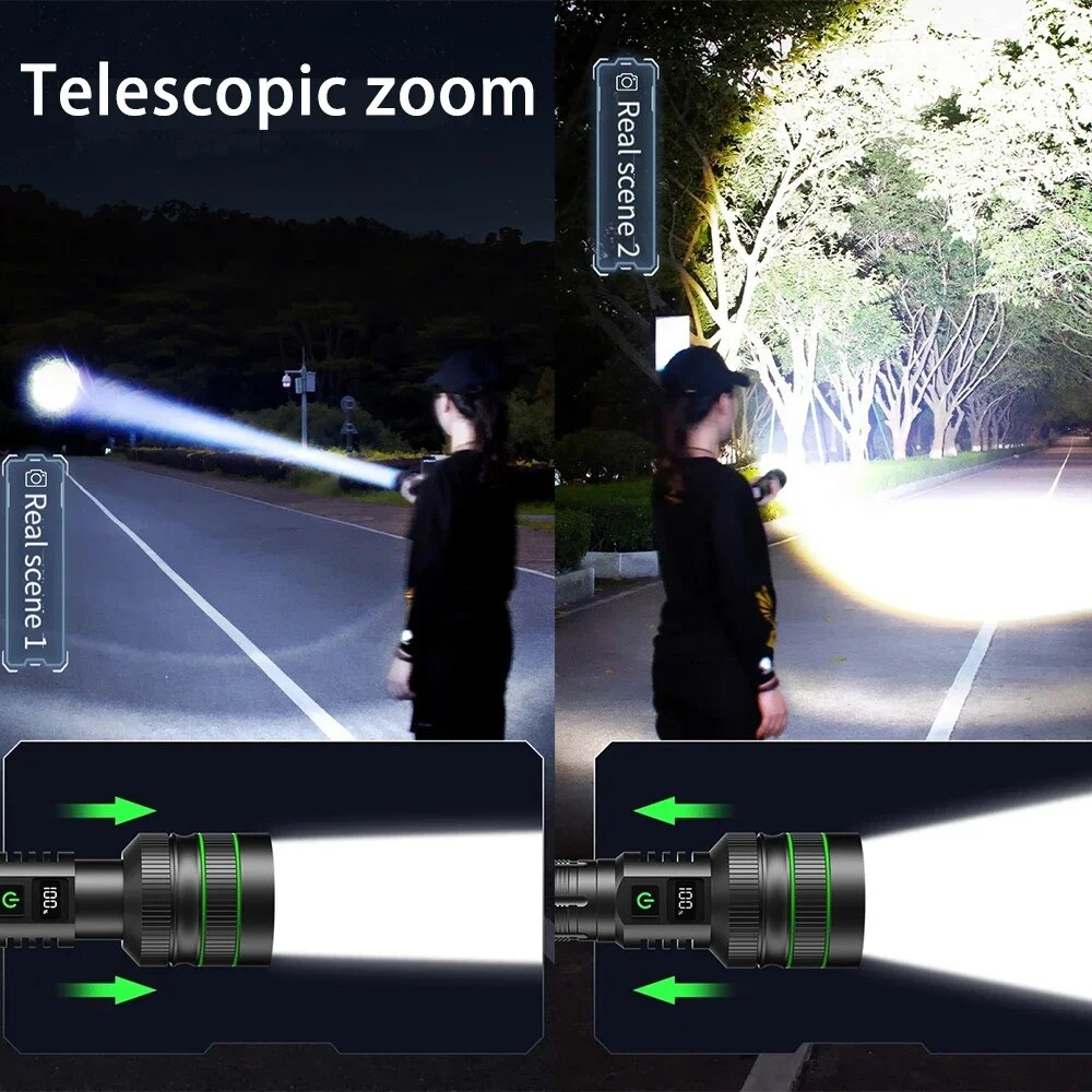 High Power Tactical LED Flashlight With Zoom Built In 26650 Battery  Ideal For Outdoor Adventures 2