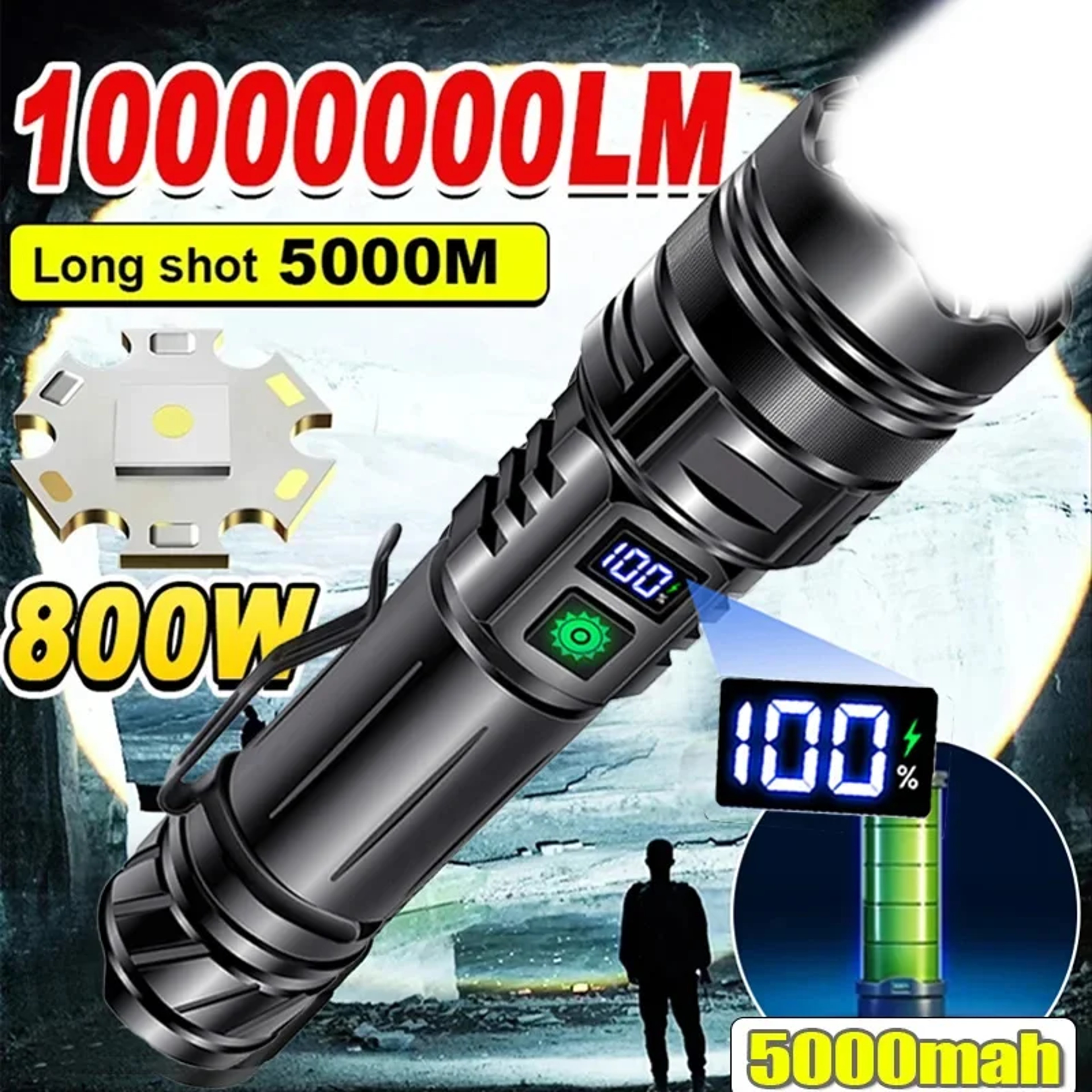 Rechargeable Tactical Flashlight Super Bright Long Range And Portable Lantern For Outdoor Adventure 1