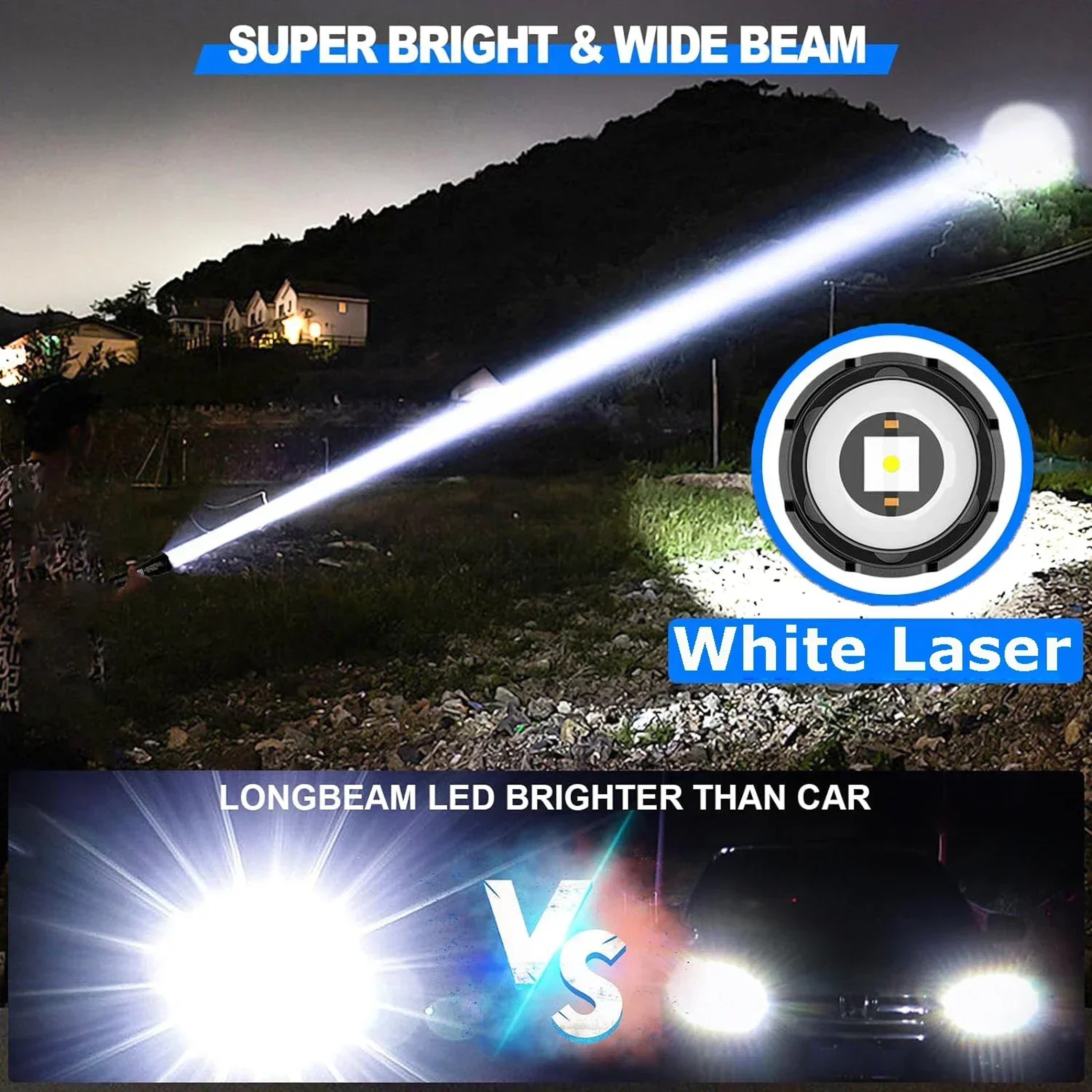 Rechargeable Tactical Flashlight Super Bright Long Range And Portable Lantern For Outdoor Adventure 0