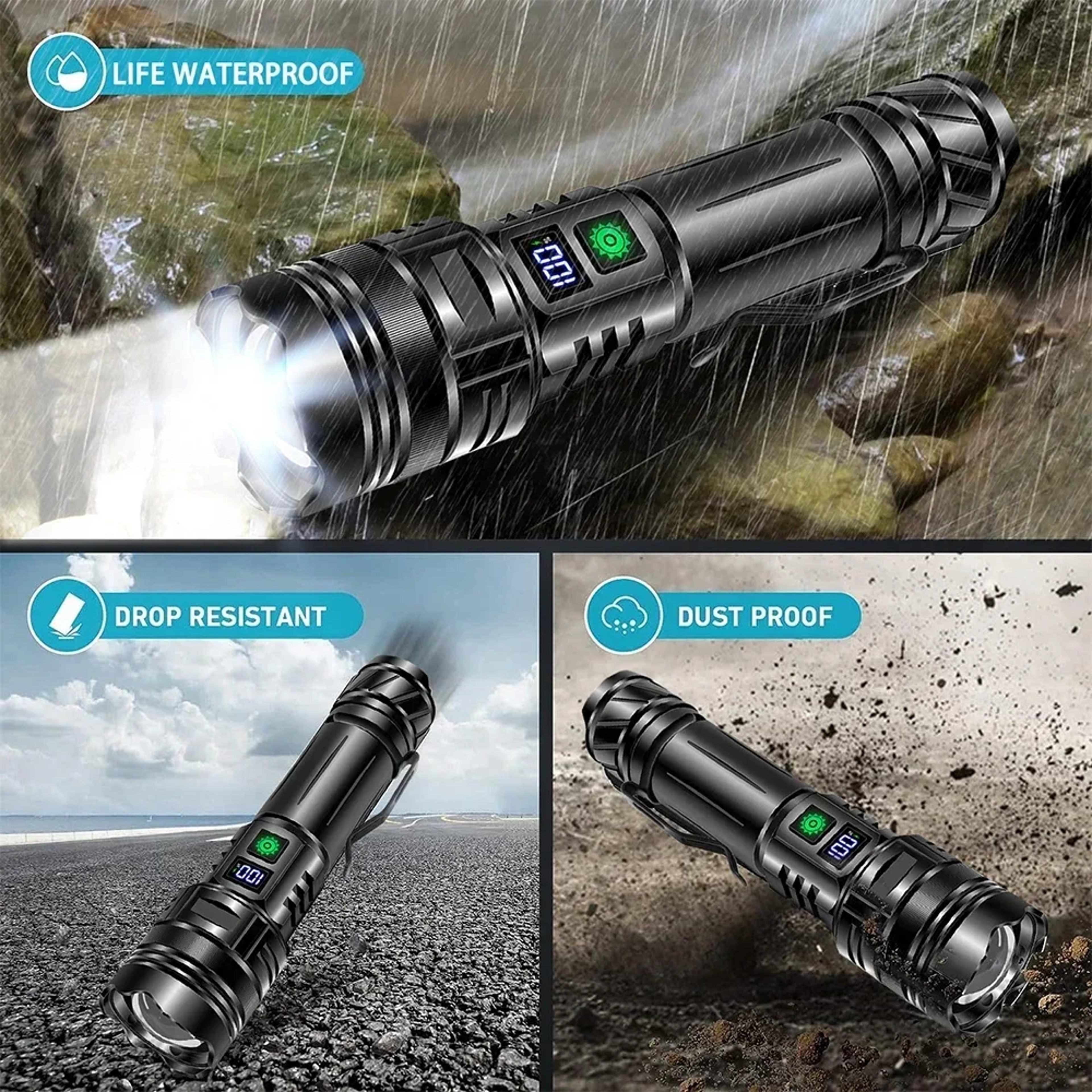 Rechargeable Tactical Flashlight Super Bright Long Range And Portable Lantern For Outdoor Adventure 5
