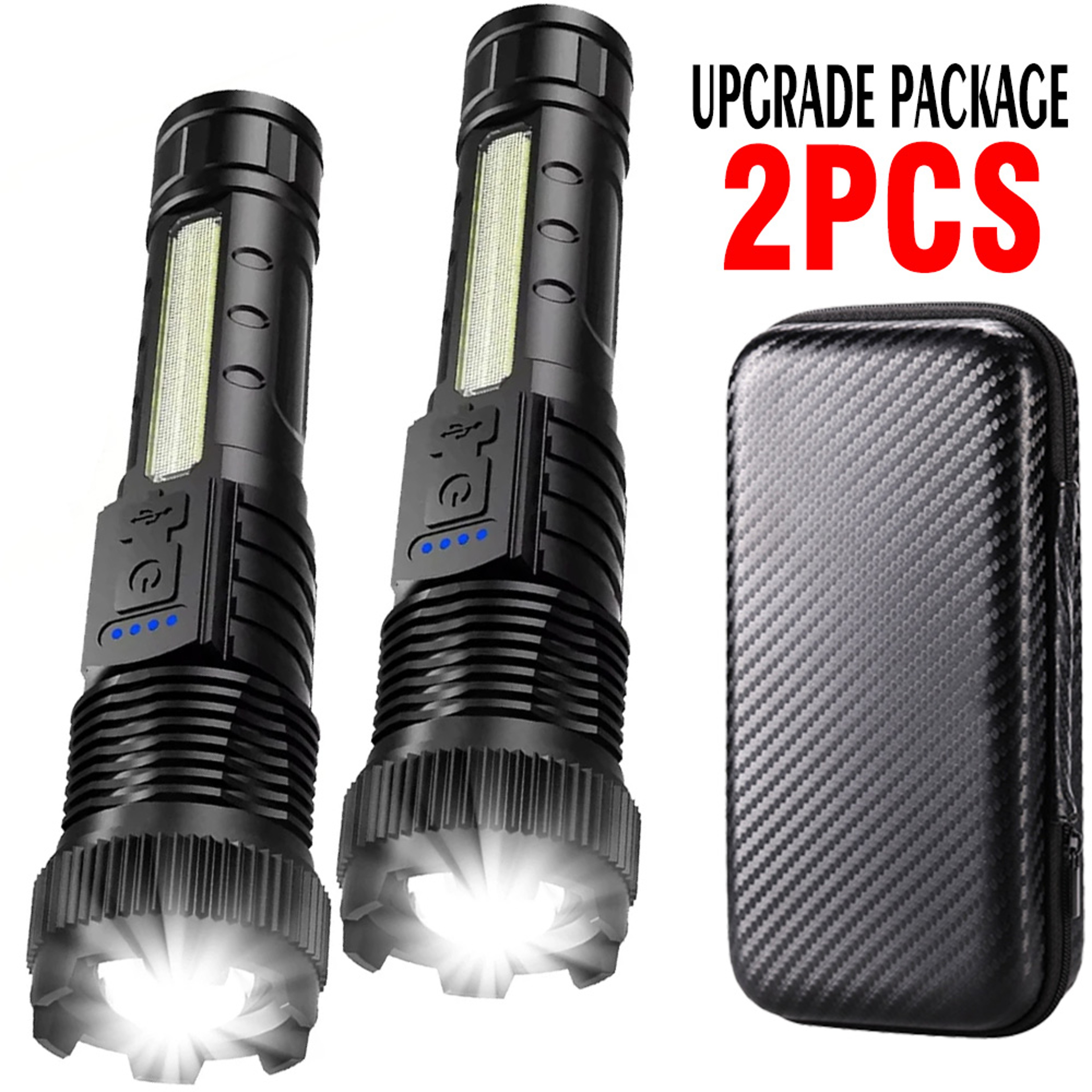 Telescopic Zoom Tactical Flashlight  Rechargeable LED Torch With  Lighting Modes Waterproof LongRan 4