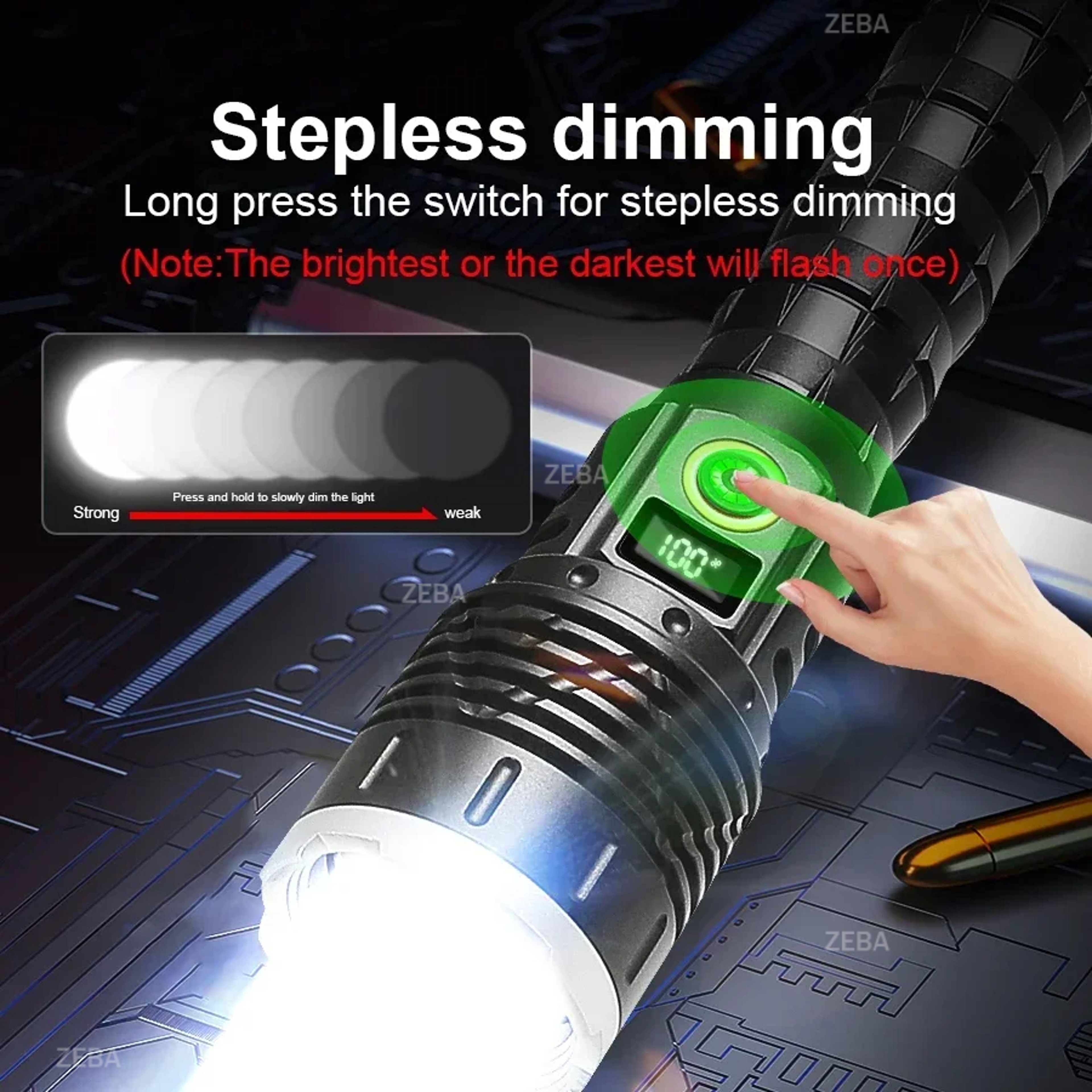 LED Flashlight Tactical Torch Long Range Rechargeable Outdoor Camping Lantern 1