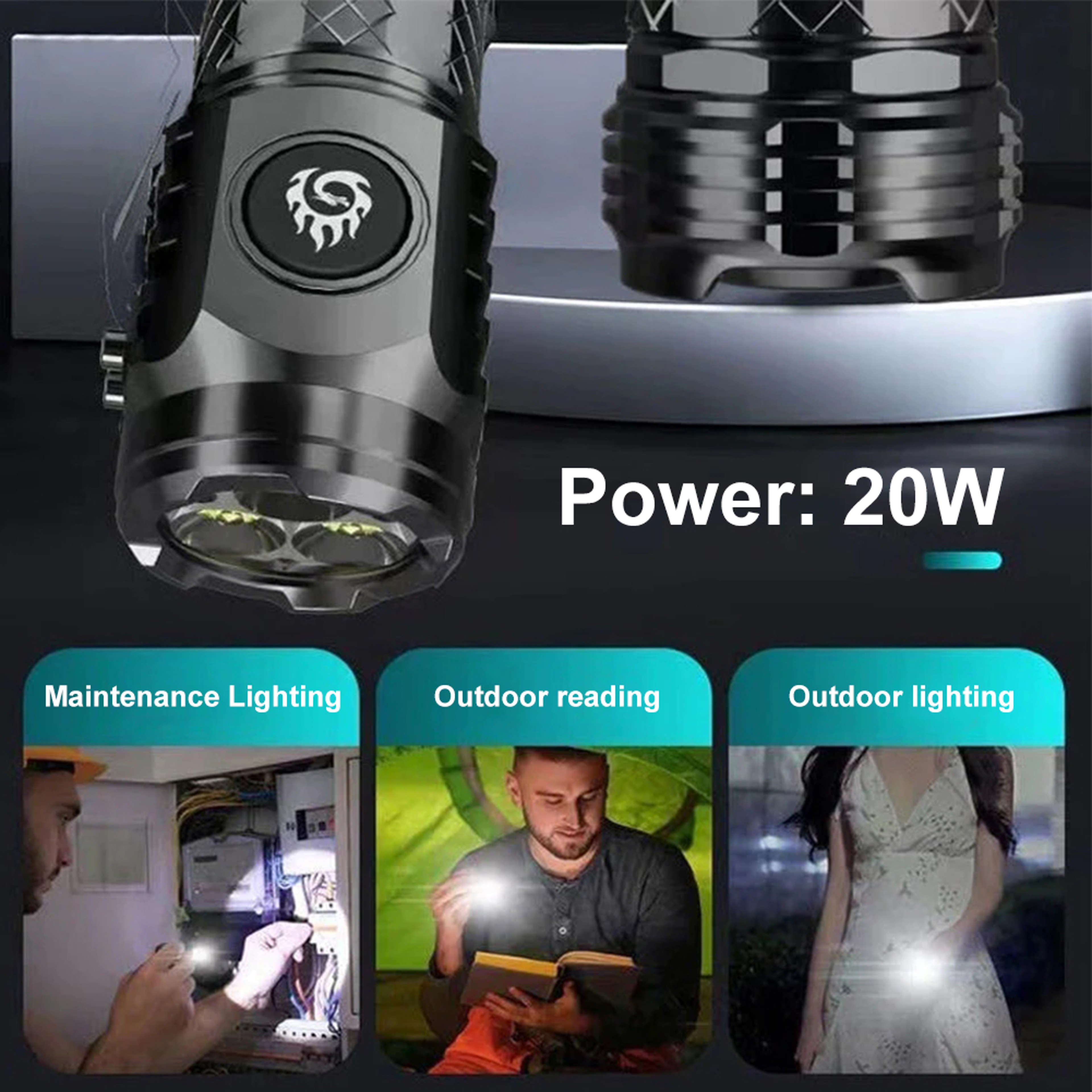 Rechargeable LED Work Light  Light Modes, Waterproof Flashlight for Camping, Car Repair, and Emergency Job Site Light – view 5