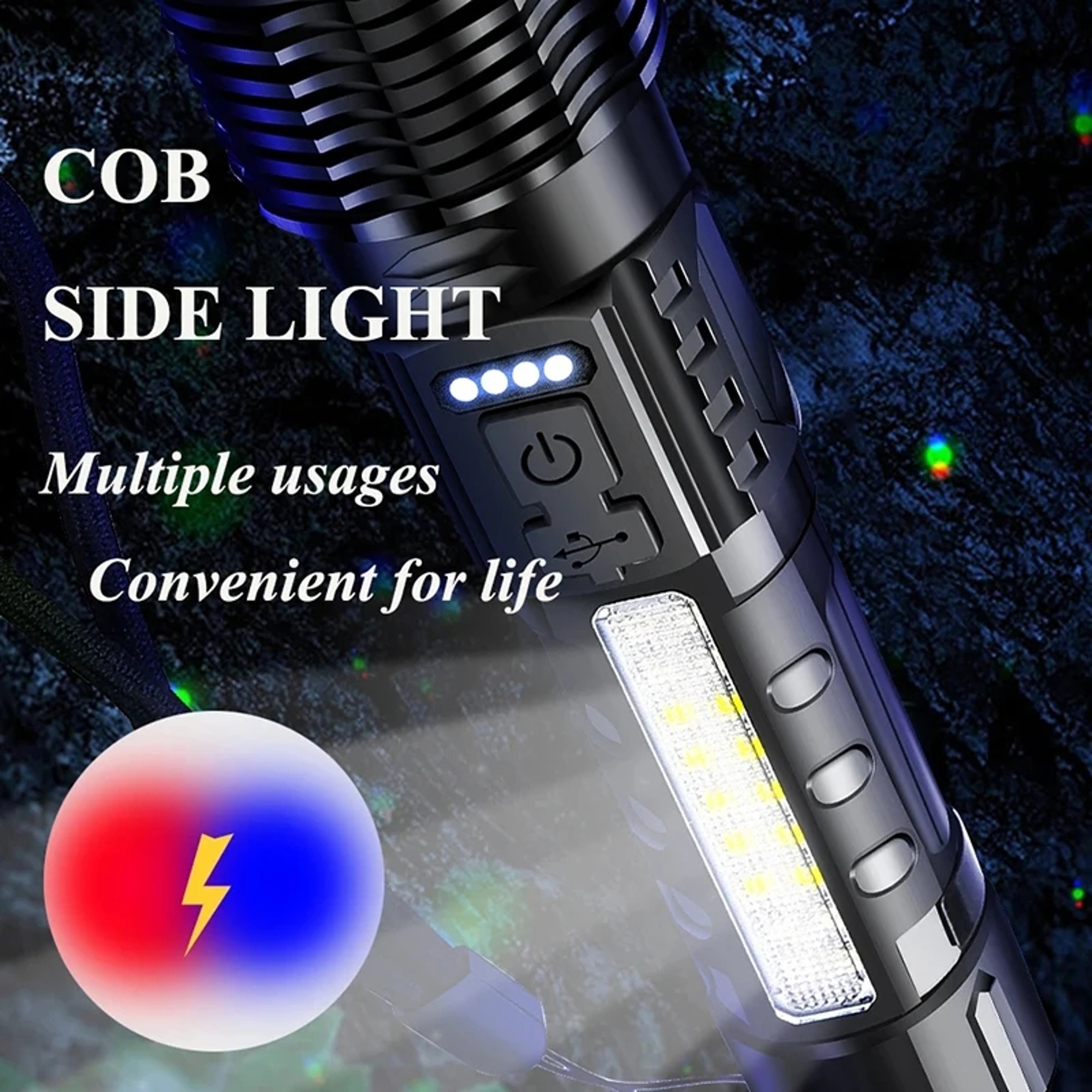 Flashlight Waterproof Rechargeable Torch With  Modes For Camping Fishing And Outdoor Adventures 3