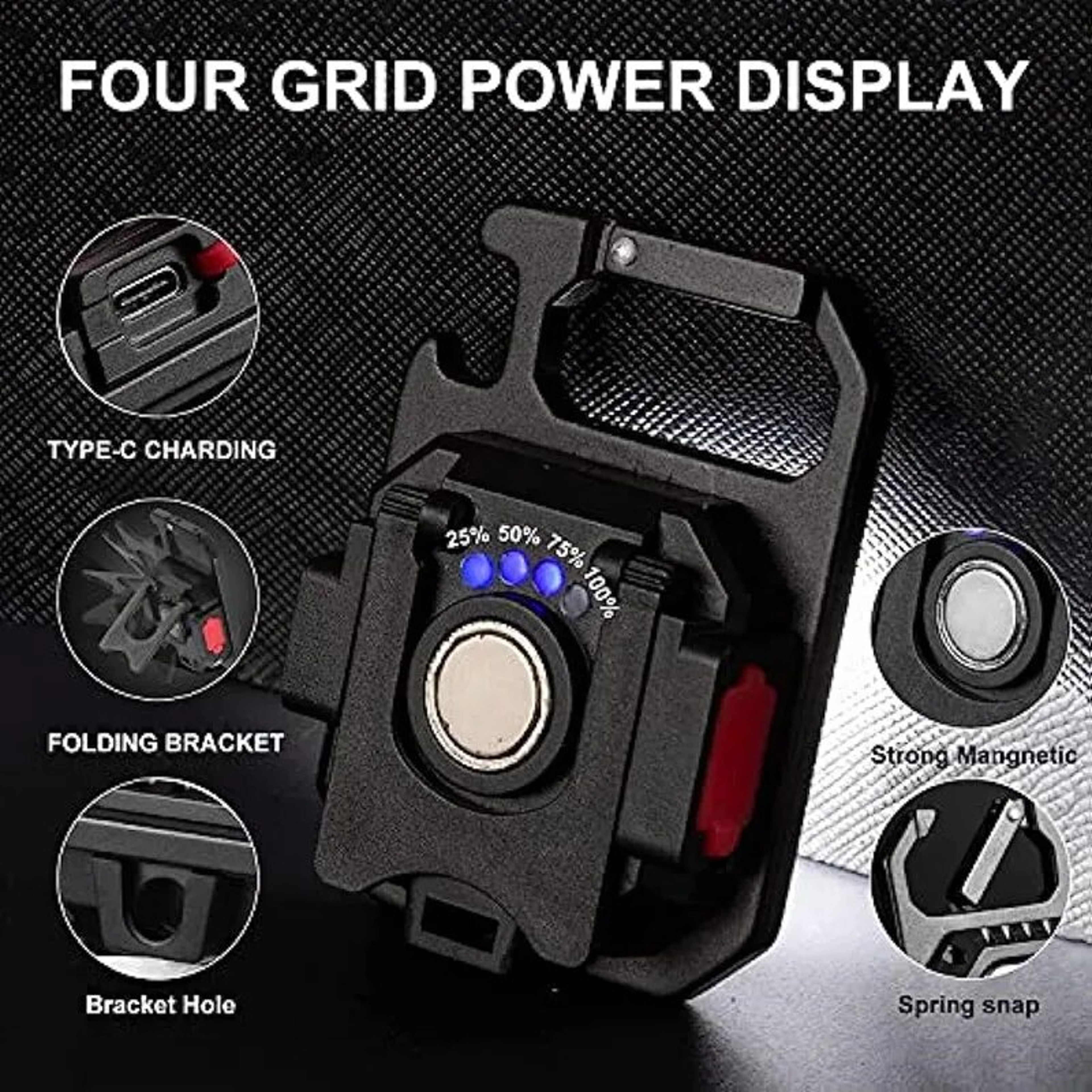 AmmToo Mini LED Flashlight With Magnetic COB Outdoor Camping Light Lumens Modes USB Rechargeable 1