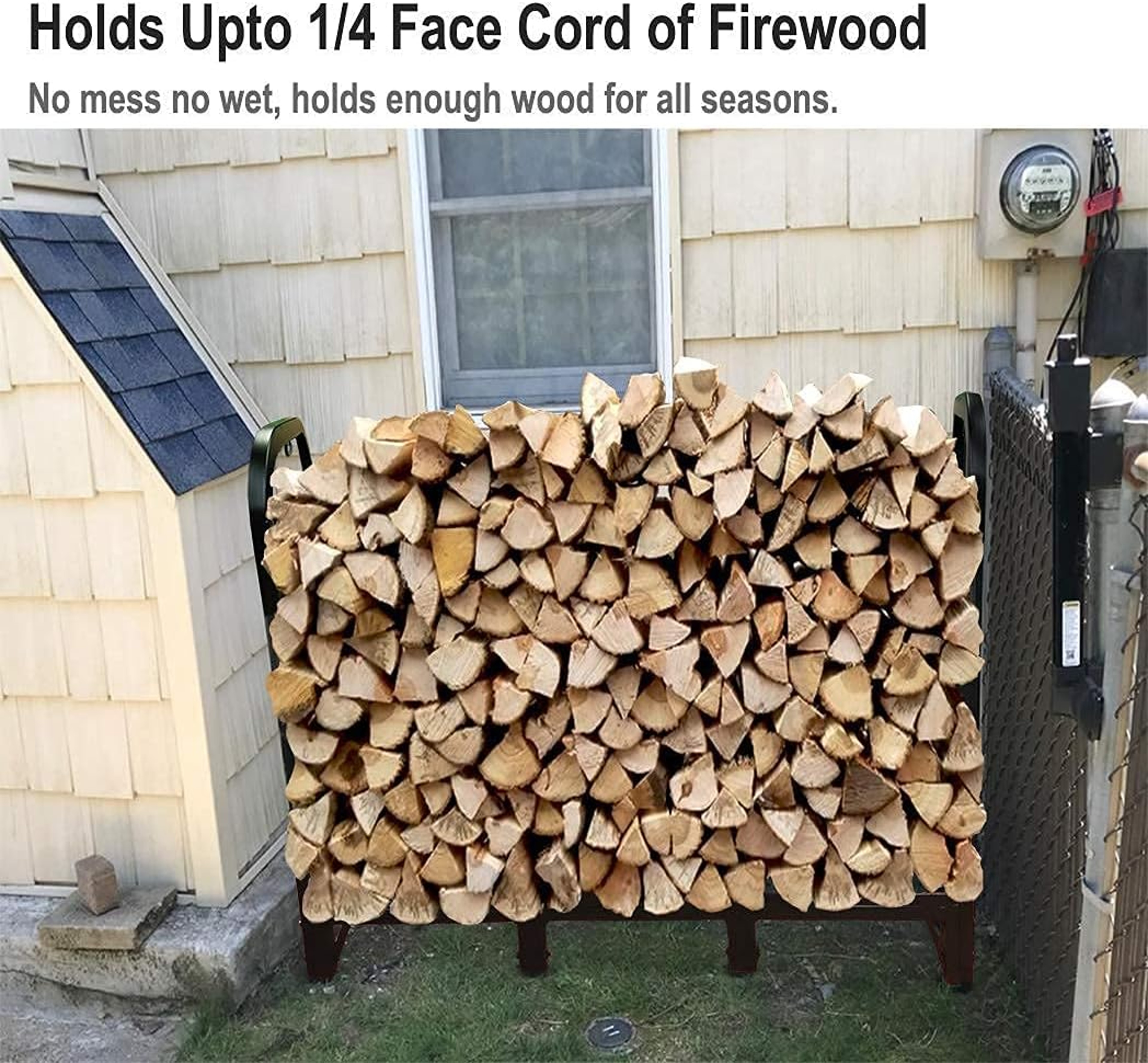 Heavy Duty Wood Storage Rack Outdoor & Indoor Firewood Holder Stand – view 5