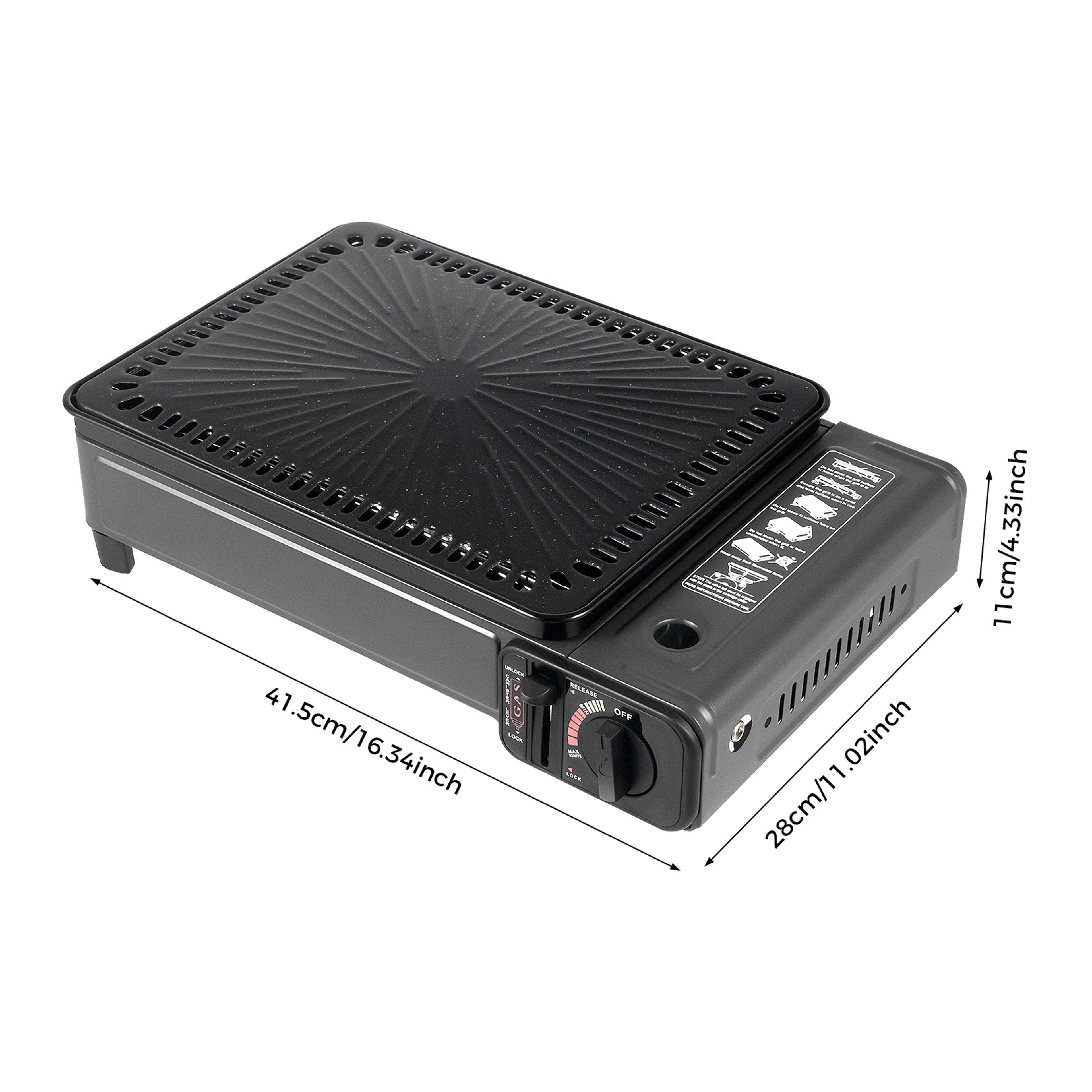 Compact Portable Butane Grill with Dual Burners & Adjustable Firepower for Camping – view 7
