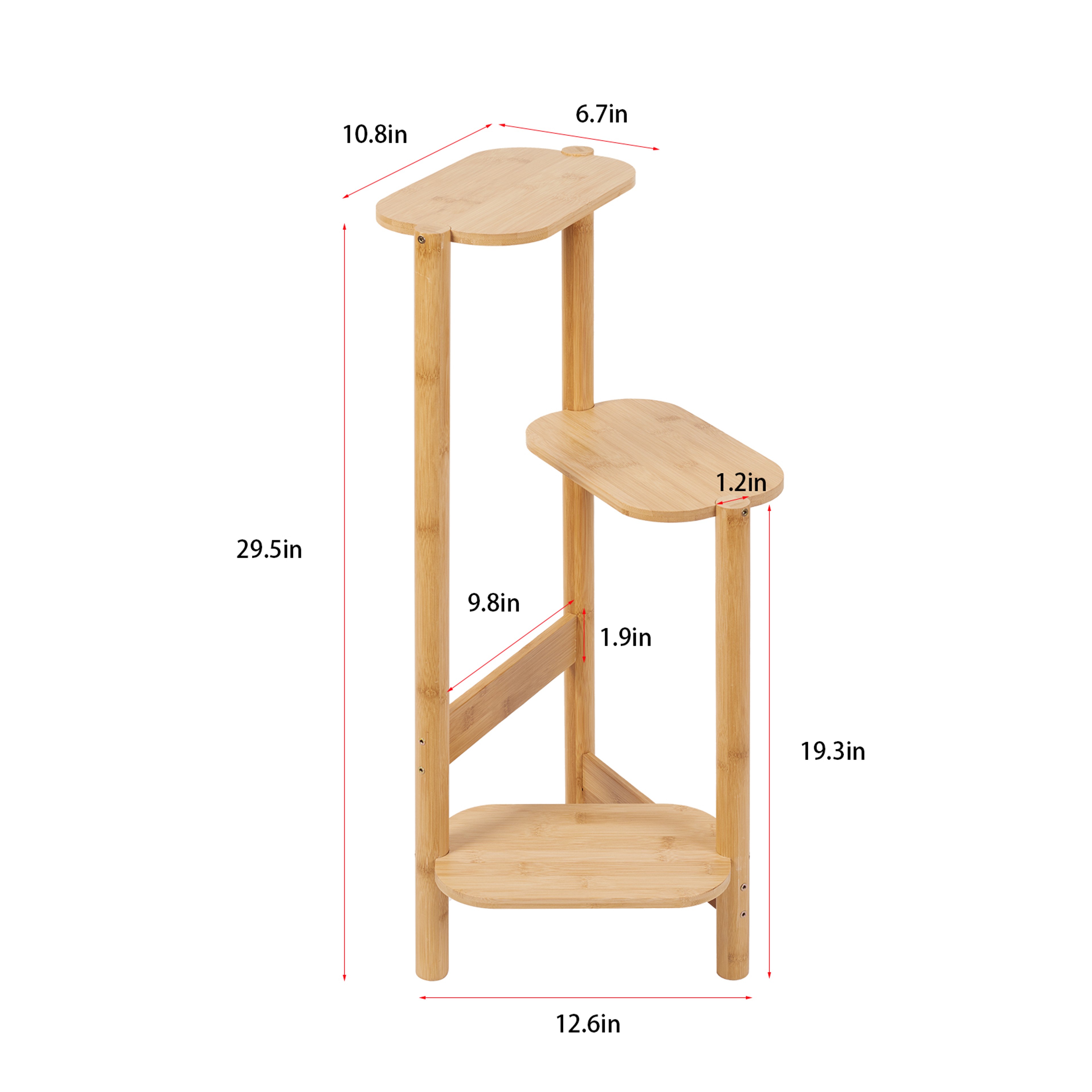 Tier Bamboo Corner Plant Stand Indoor Flower Shelf Space Saving Display Rack – view 4