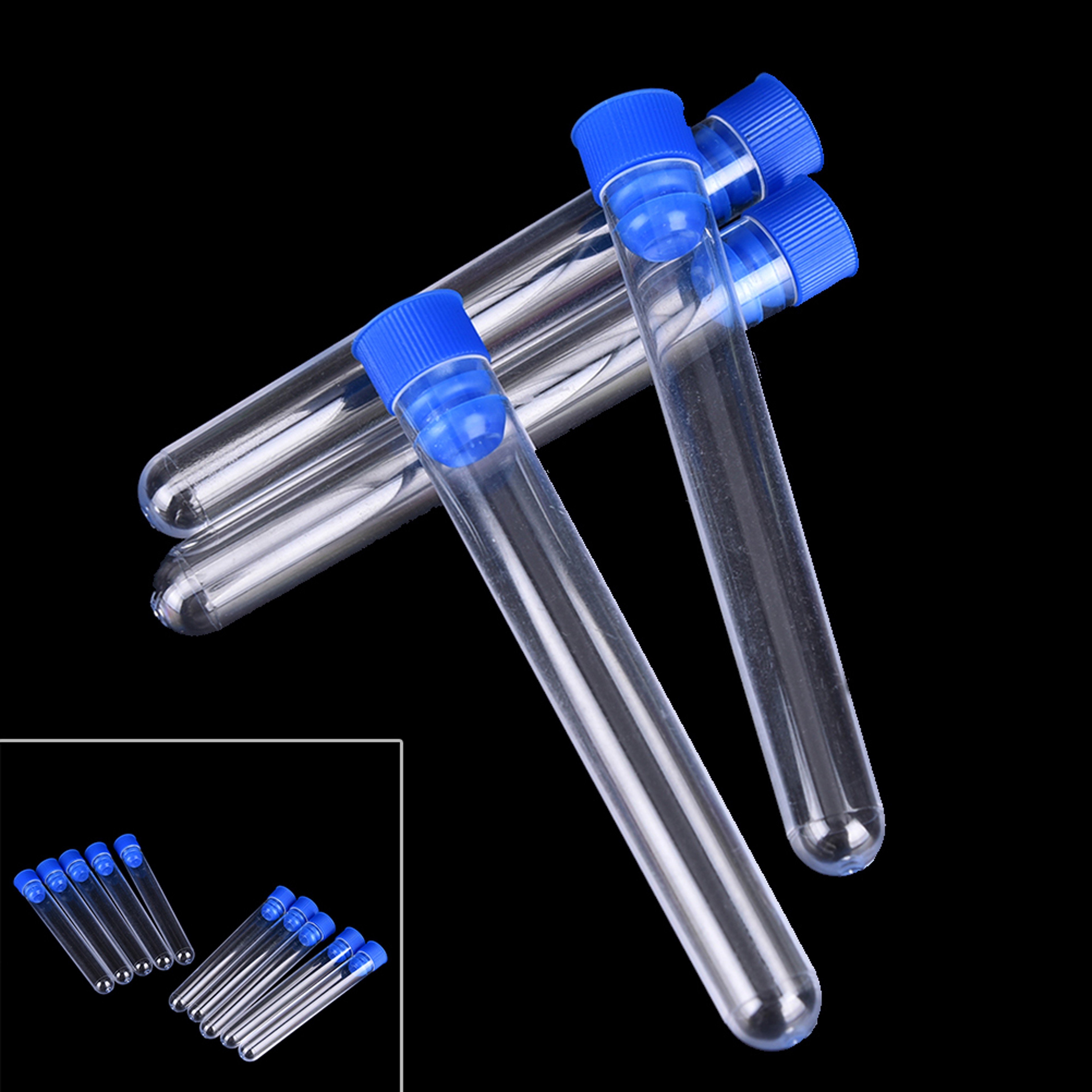 Clear Plastic Test Tubes with Caps Set Durable Lab & Storage Containers – view 1