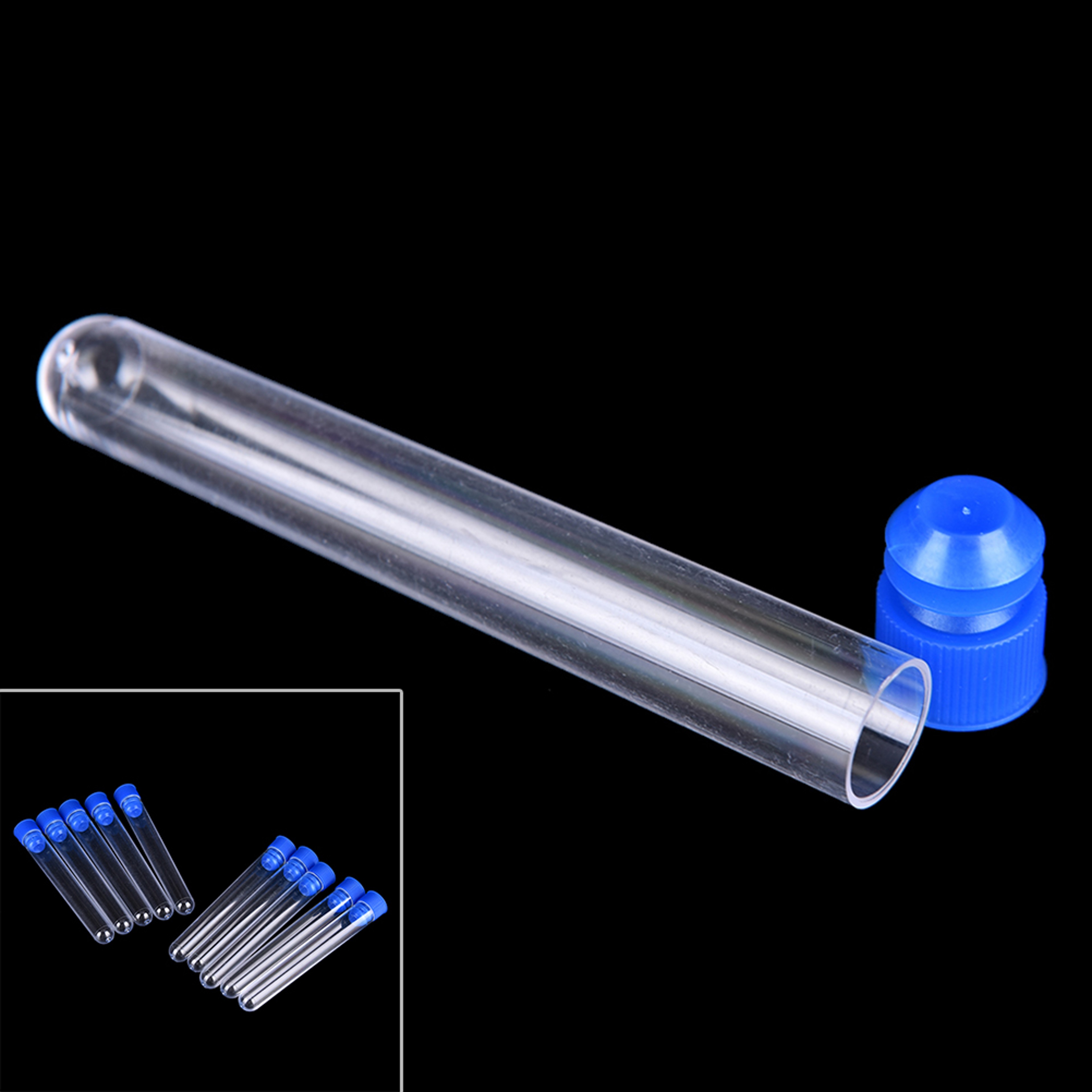 Clear Plastic Test Tubes with Caps Set Durable Lab & Storage Containers – view 3