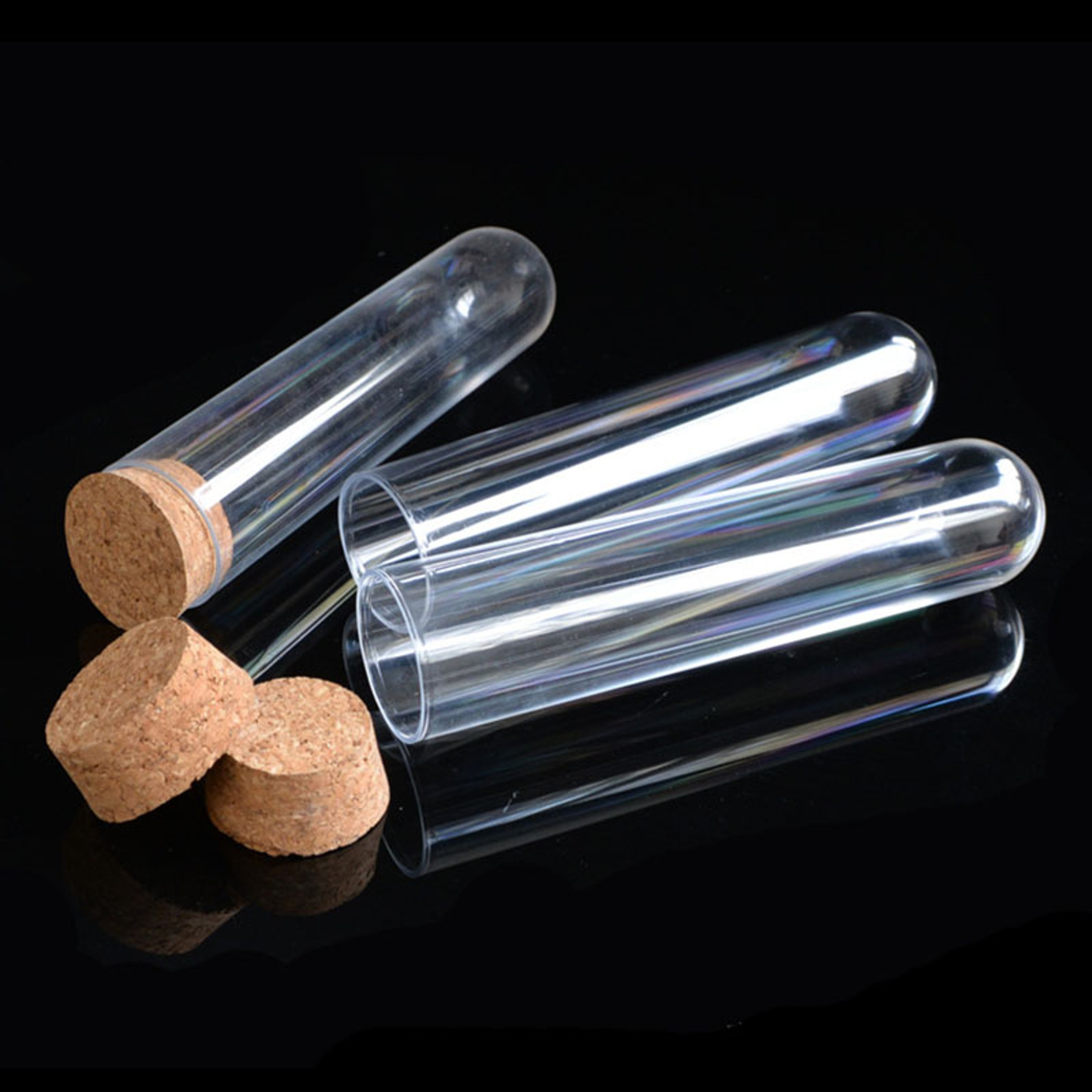 Clear Plastic Test Tubes with Caps Set Transparent Test Tube Vials for Lab, Crafts & Storage – view 6